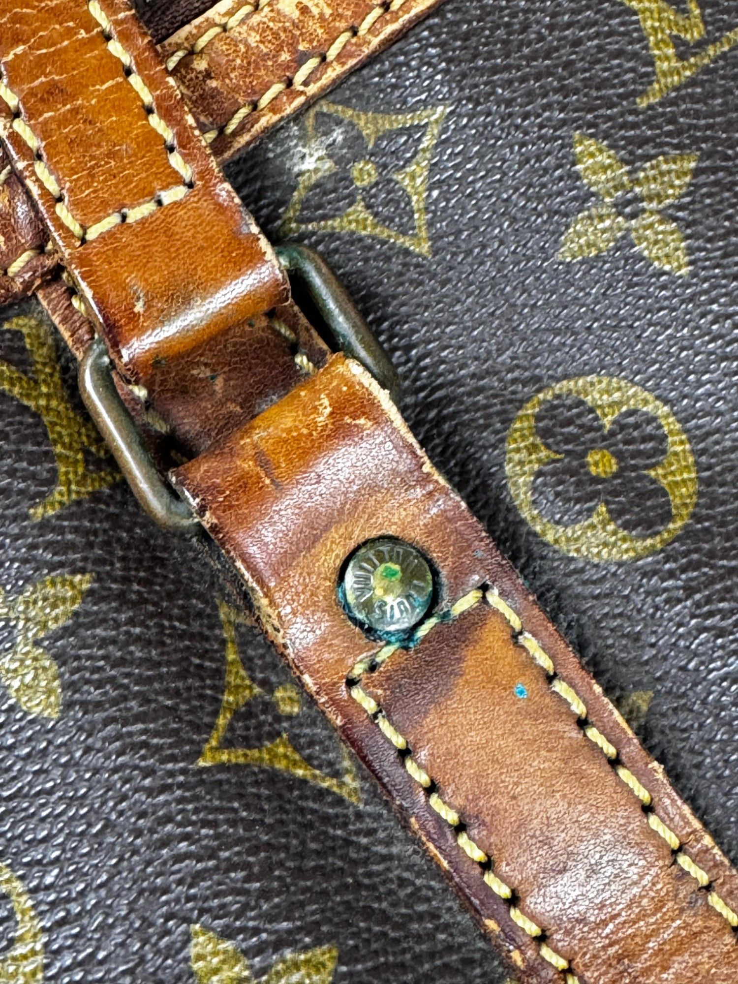 Louis Vuitton Louis Vuitton - Sax Pool 35 Monogram Leather Brown Vintage Size ONE SIZE - 4 Thumbnail