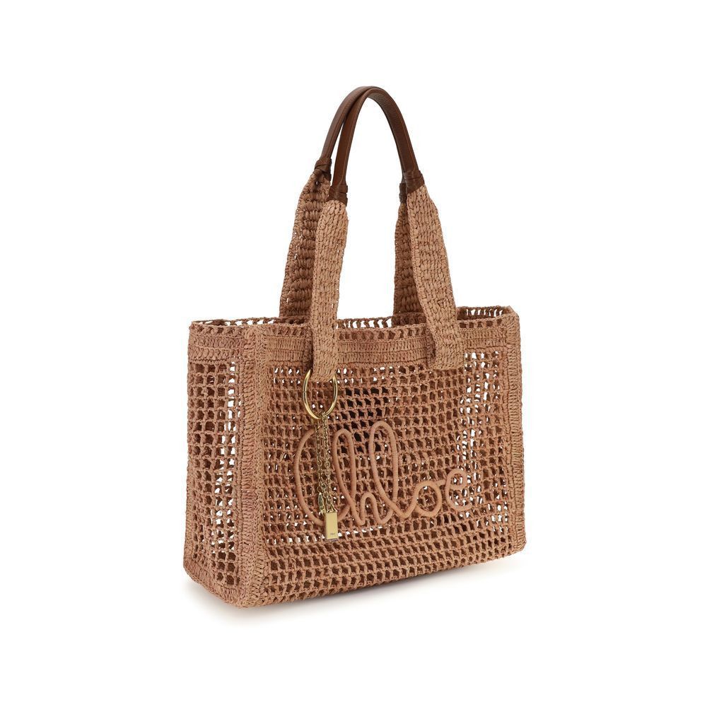 Chloe Chloé Beige Raffia Shoulder Bag Size ONE SIZE - 2 Thumbnail