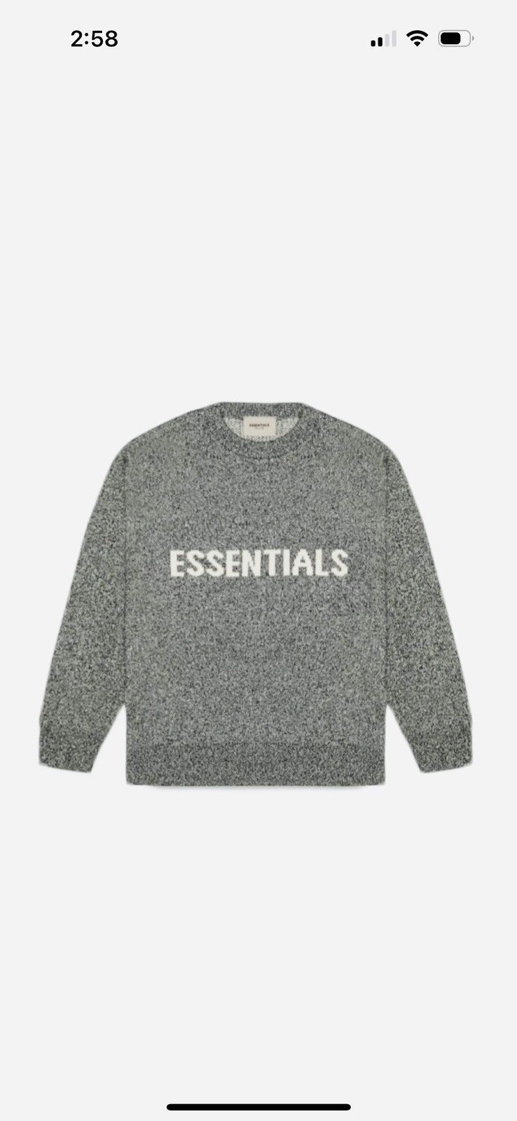 Essentials 2020 Essentials Heather Grey Knit Sweater Size US L / EU 52-54 / 3 - 4 Thumbnail