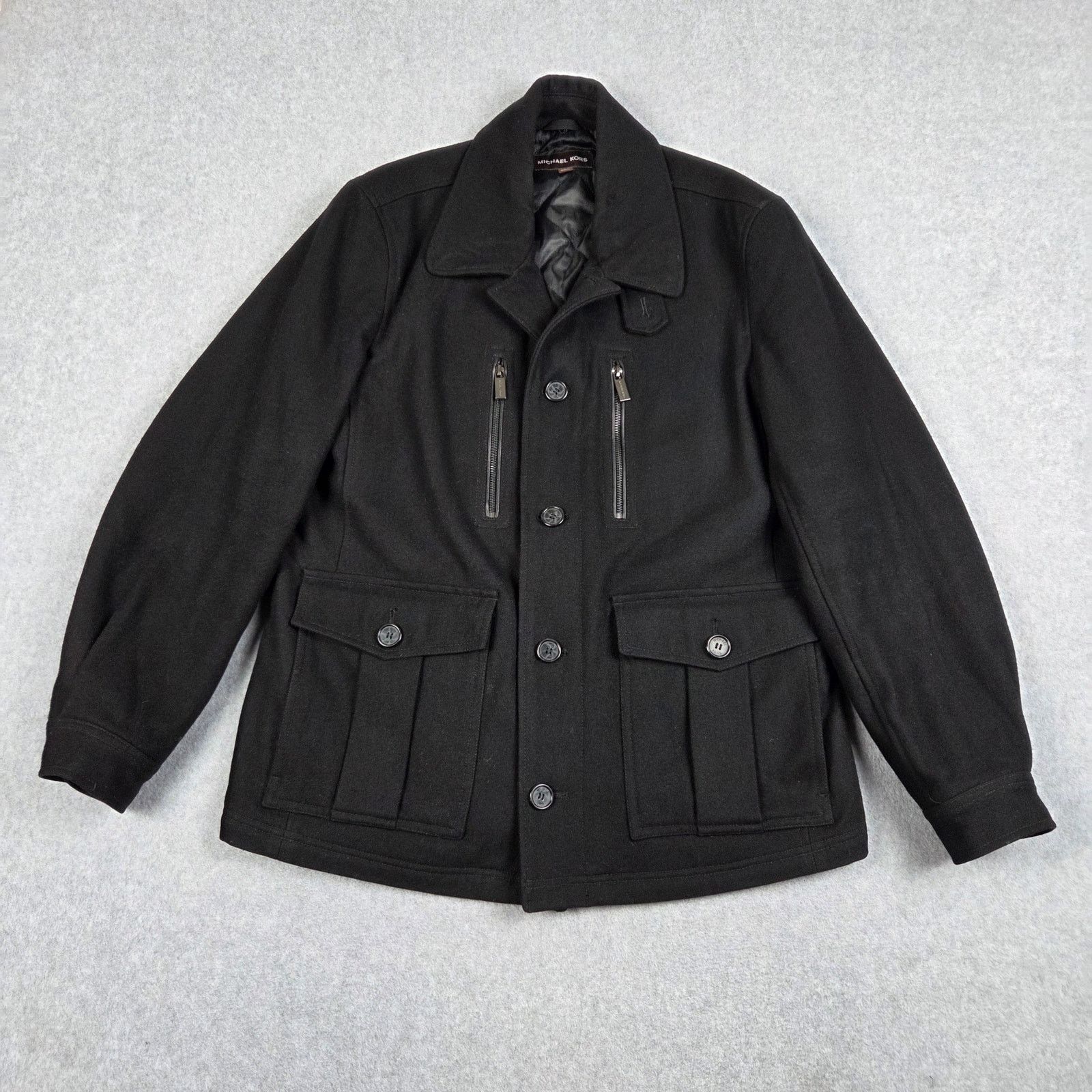 Michael Kors Michael Kors Medium Black Wool Blend Field Jacket Pea Coat Size US M / EU 48-50 / 2 - 4 Thumbnail