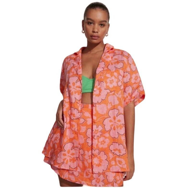 Anthropologie Anthropologie Faithfull The Brand Linen Top Floral Size L / US 10 / IT 46 - 1 Thumbnail