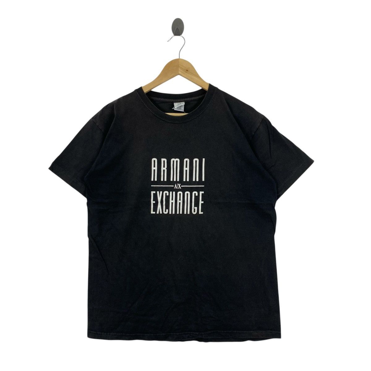 Armani Exchange Vintage Armani Exchange A|X Logo T-Shirt Made in USA Black M Size US M / EU 48-50 / 2 - 1 Thumbnail