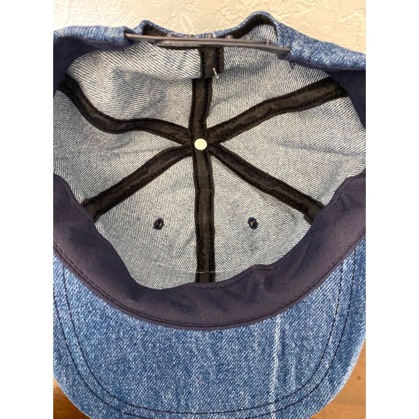 Denime VINTAGE Snap-Back Trucker Hat Cap Denim USA Patch Blue Adjustable Men's Size XS? Size ONE SIZE - 6 Thumbnail