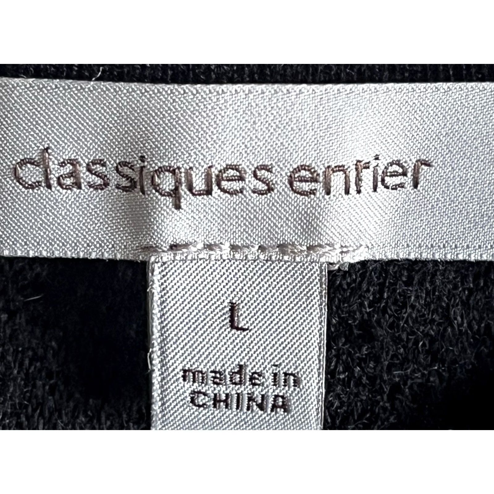 Vintage Classiques Entier Women's Large Black Wool Cashmere 3/4 Sleeve Sweater Size L / US 10 / IT 46 - 6 Thumbnail