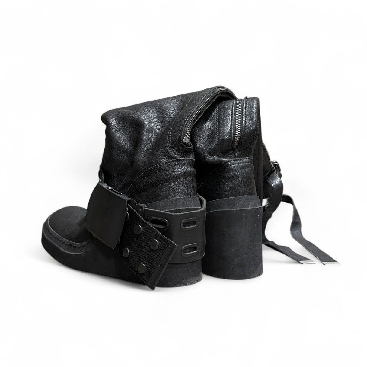 Le Grande Bleu (L.G.B.) L.G.B. black leather platform knee-high boots Size US 6 / IT 36 - 5 Thumbnail