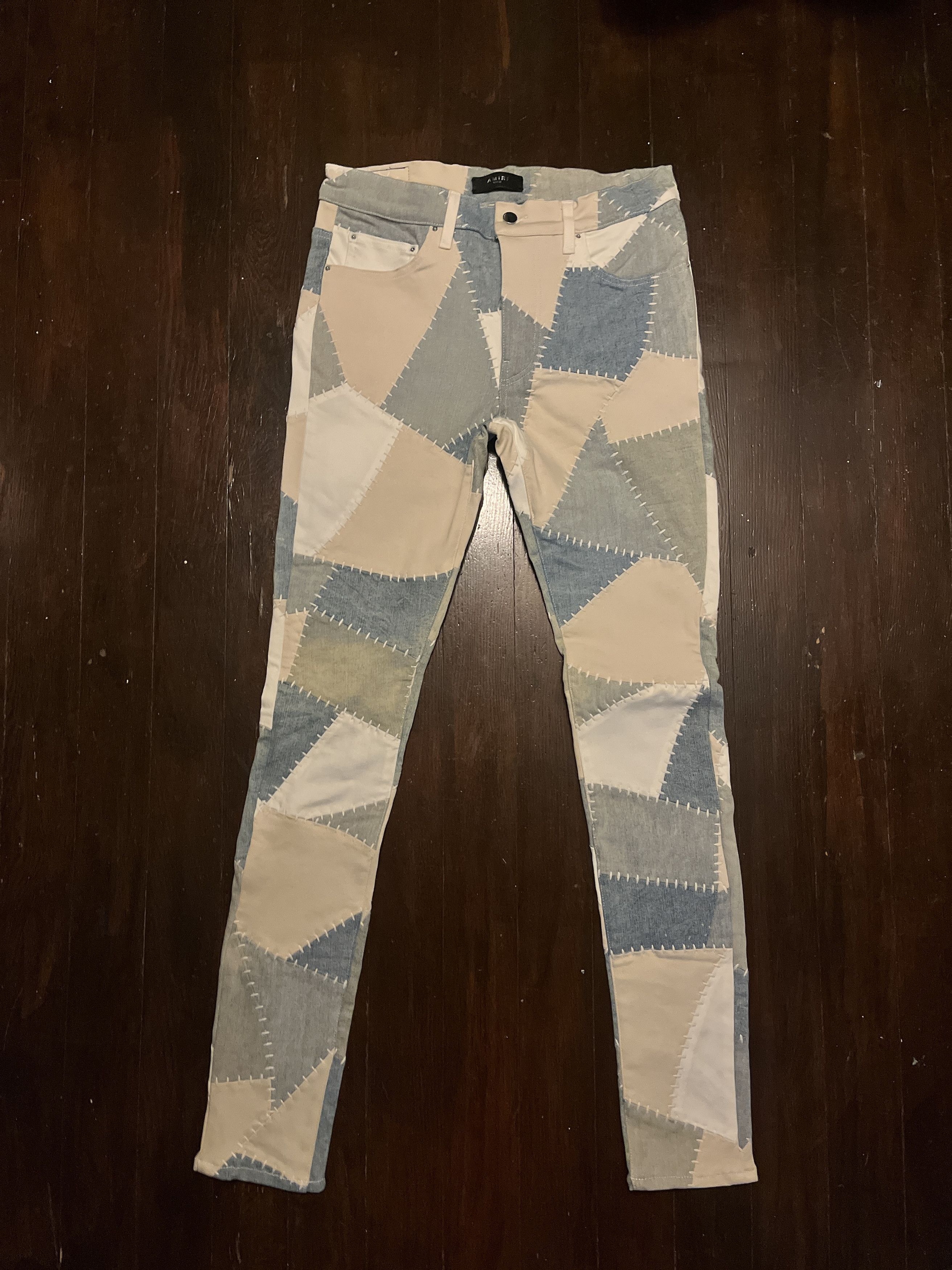 Amiri AMIRI PATCHWORK SKINNY JEANS Size US 33 - 1 Thumbnail