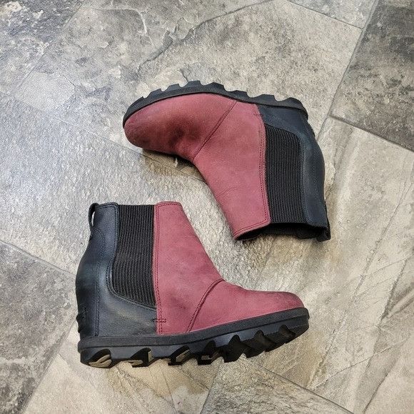 SOREL Sorel Joan Of Arctic Wedge Bugundy Oxblood Oiled Leather Che Size US 7 / IT 37 - 2 Thumbnail