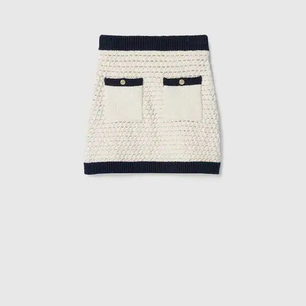 Gucci o1B3y1r0426 Fine Cotton Crochet Skirt in White Size 30" / US 8 / IT 44 - 1 Thumbnail
