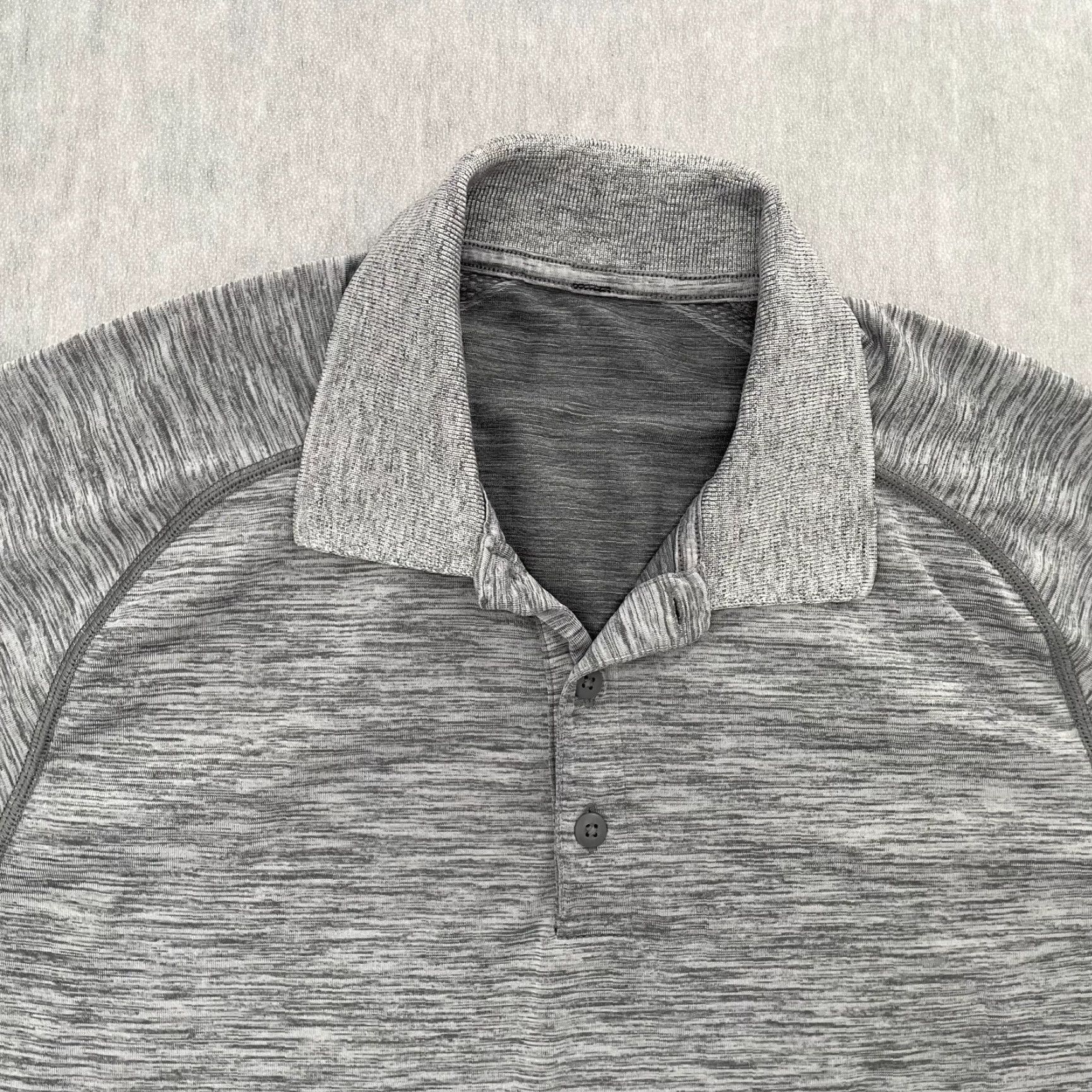 Lululemon VINTAGE Lululemon Polo Shirt Adult Medium Gray Heathered Short Sleeve Breathable Activewear Mens M Size US M / EU 48-50 / 2 - 3 Thumbnail