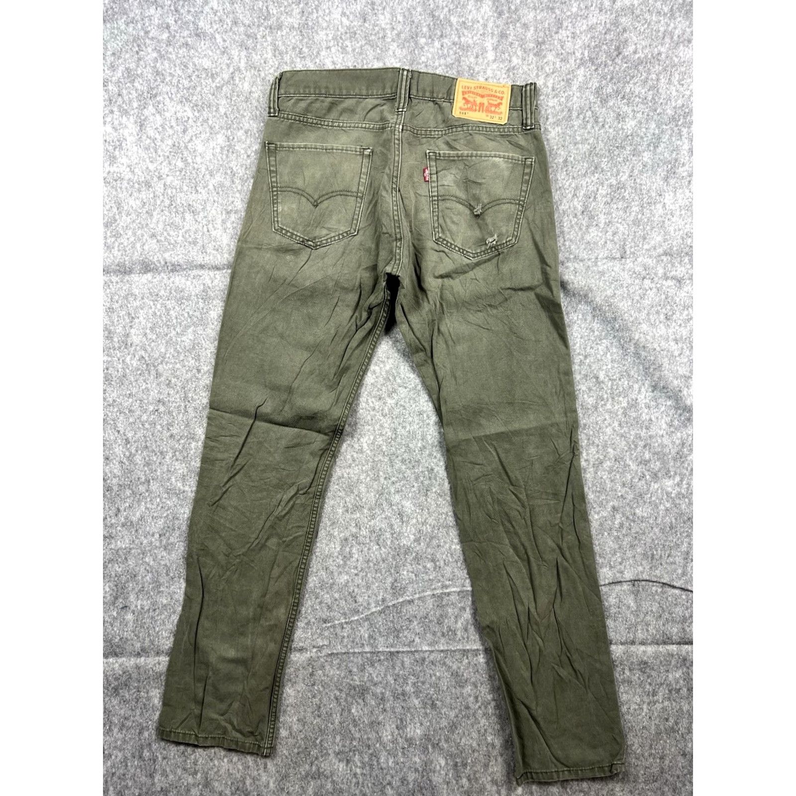 Levi's VINTAGE Levi's 511 Jeans Slim Fit Green Olive 32x32 Denim Cotton Zip 5-Pocket Mens Straight Day 90s Logo USA Hardwear Velcro Size US 32 / EU 48 - 2 Thumbnail