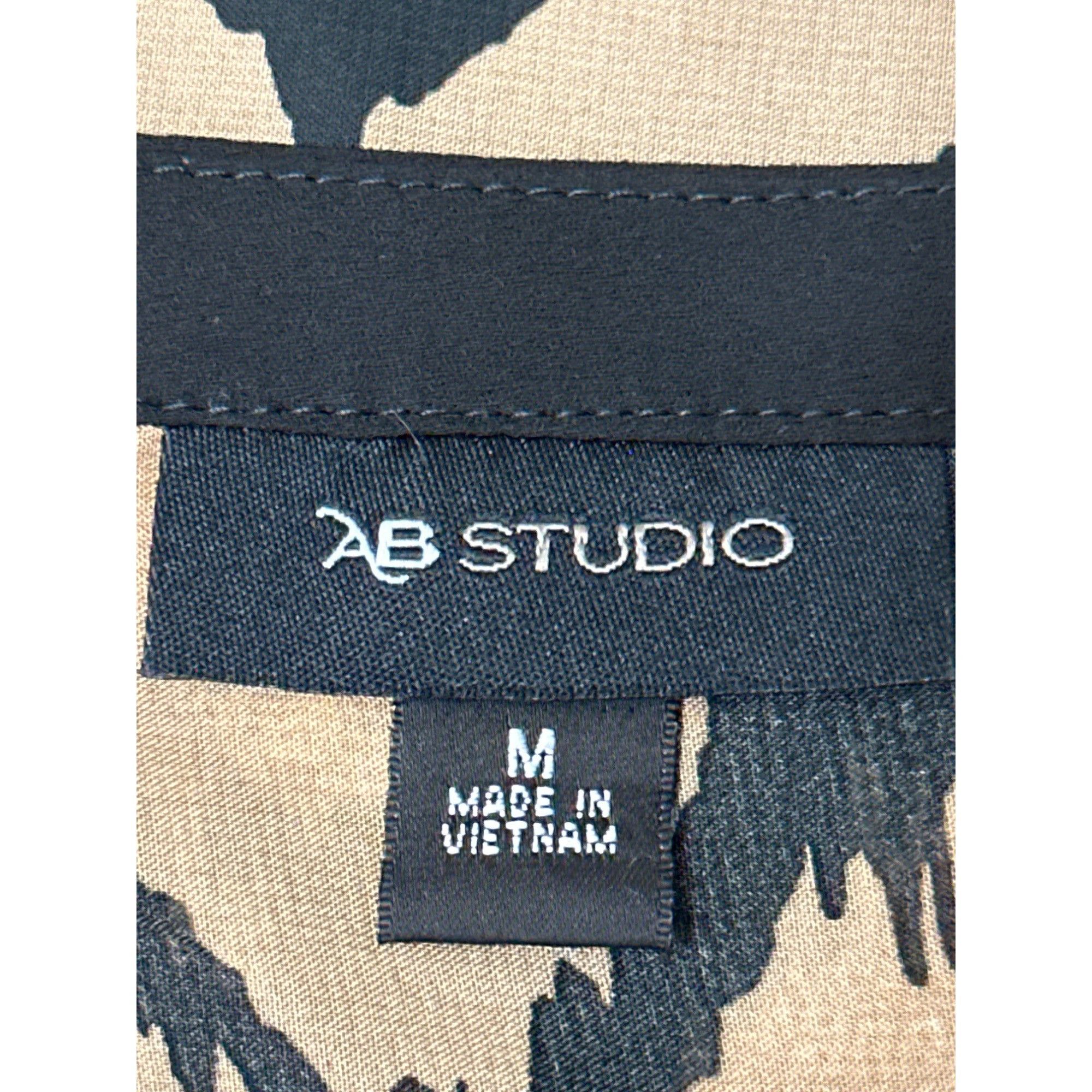 Other AB Studio Sheer Chevron Blouse Black Beige Long Sleeve Light Size M / US 6-8 / IT 42-44 - 7 Thumbnail