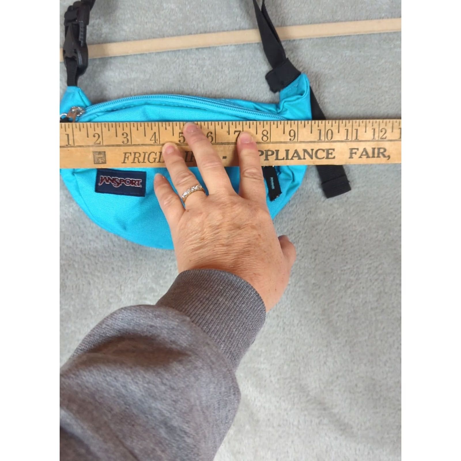 Jansport JanSport Aqua Blue Waist Fanny Pack Bag Crossbody Zip Pocket Adjustable Strap OS Unisex Adults Small Matte Nylon Lining 90s Outdoor Sports Size ONE SIZE - 7 Thumbnail