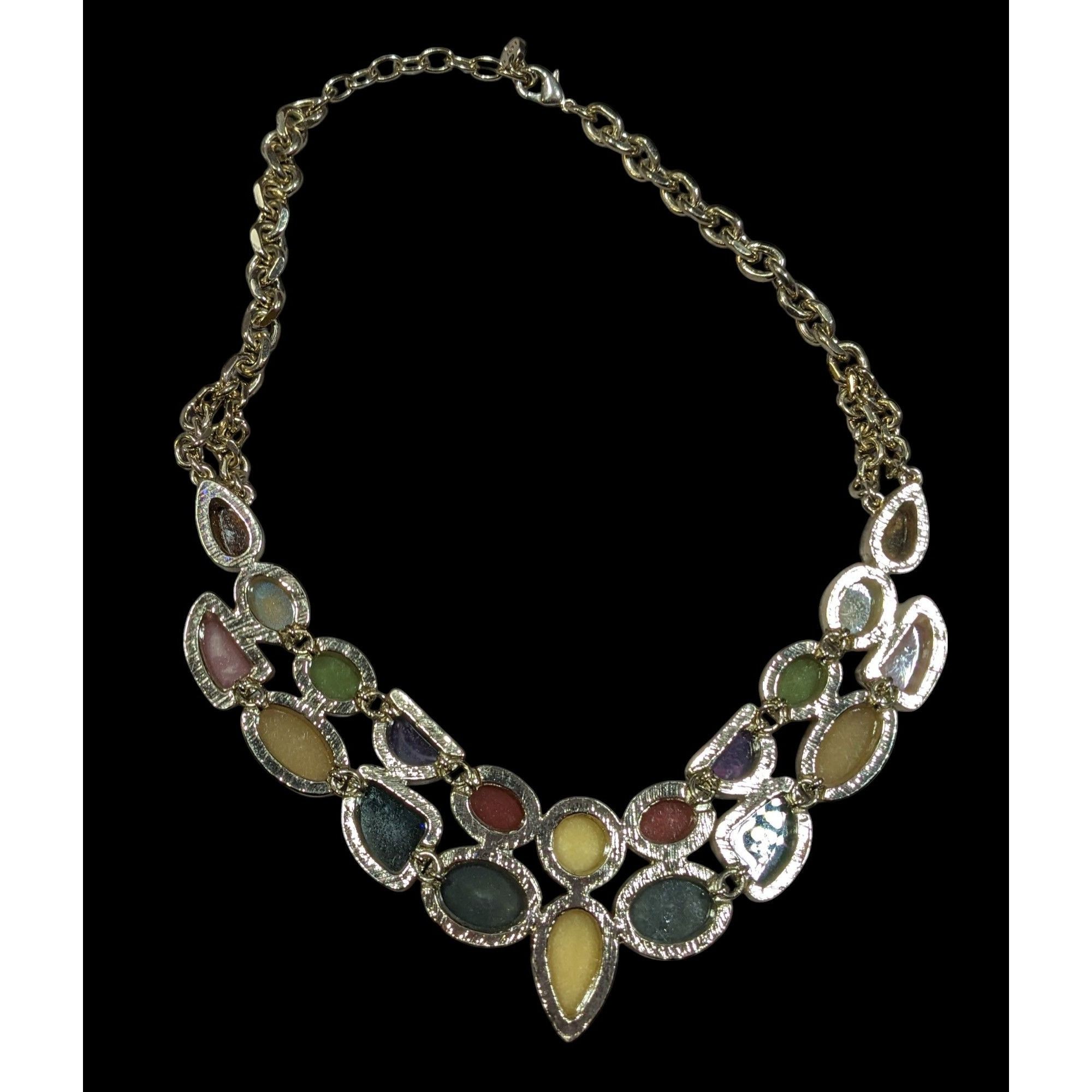 Other Vintage Loft Rainbow Jelly Glass Gemmed Bib Necklace Size ONE SIZE - 2 Thumbnail