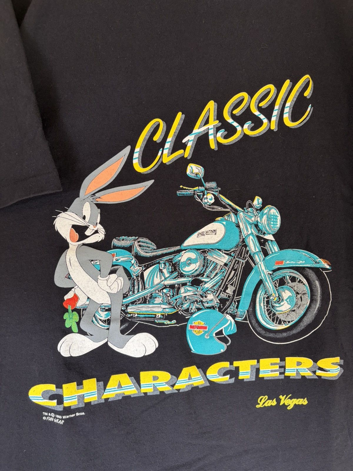 Harley Davidson Vintage 1993 Harley Davidson Bugs Bunny Tee Size US L / EU 52-54 / 3 - 3 Thumbnail