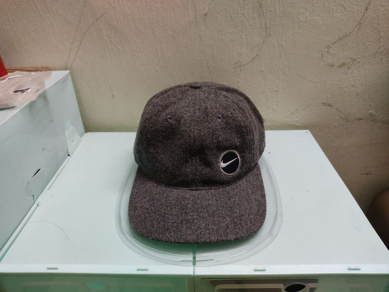 Nike × Vintage Vintage 90s Nike Circle Wing Swoosh Unstructured Panels Size ONE SIZE - 1 Thumbnail