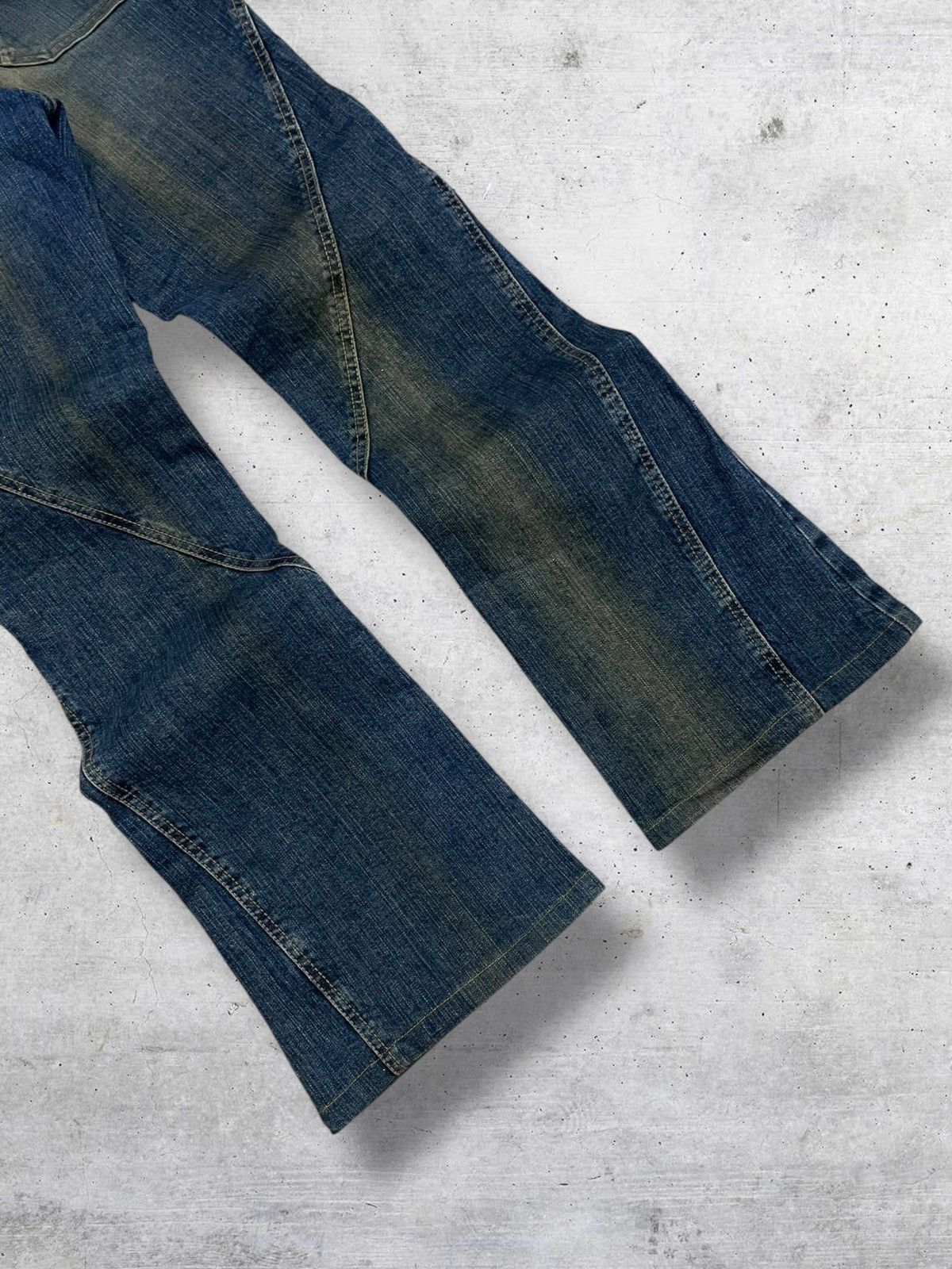 Tornado Mart RITSUKO SHIRAHAMA 1990S JAPAN DESIGNER FLARED DISTRESS DENIM Size US 28 / EU 44 - 7 Thumbnail