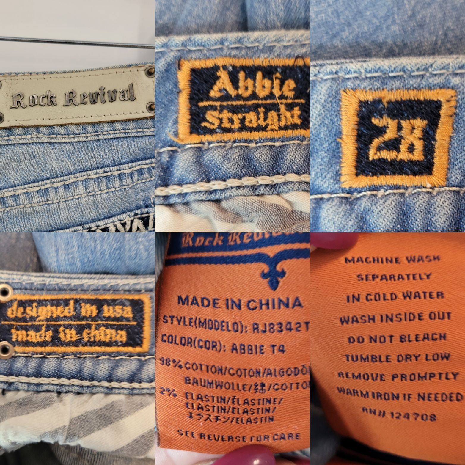 Rock Revival Rock Revival Abbie Straight Leg Low Rise Jeans Women Sz 28 D Size 28" / US 6 / IT 42 - 3 Thumbnail
