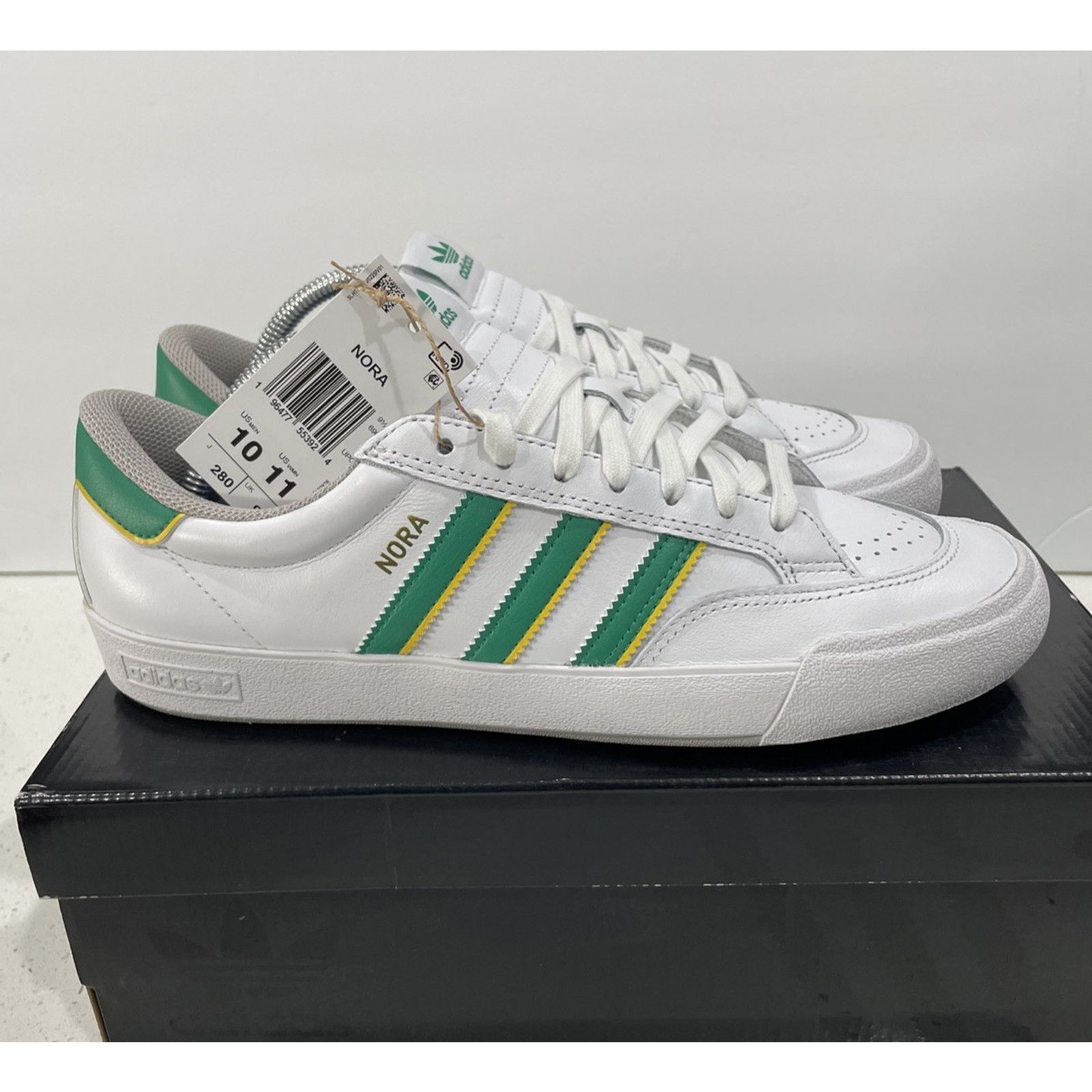 adidas Originals Nora White Green Men's Sz 10