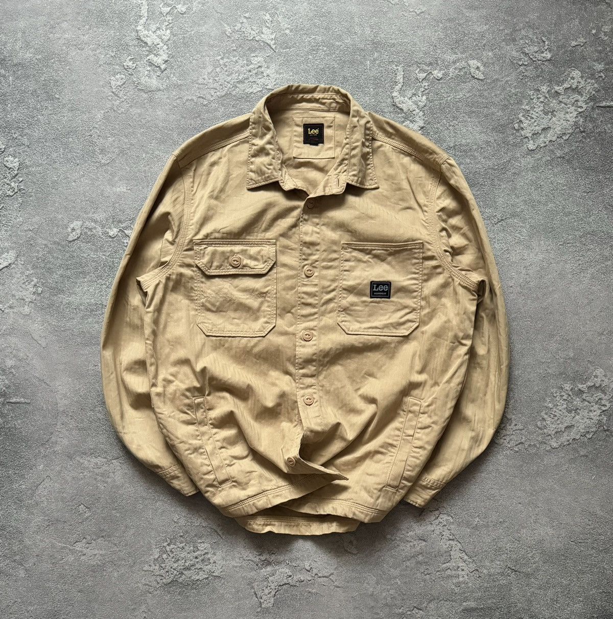 Lee × Vintage Lee workwear beige cargo shirt overshirt button up jacket Size US M / EU 48-50 / 2 - 1 Thumbnail