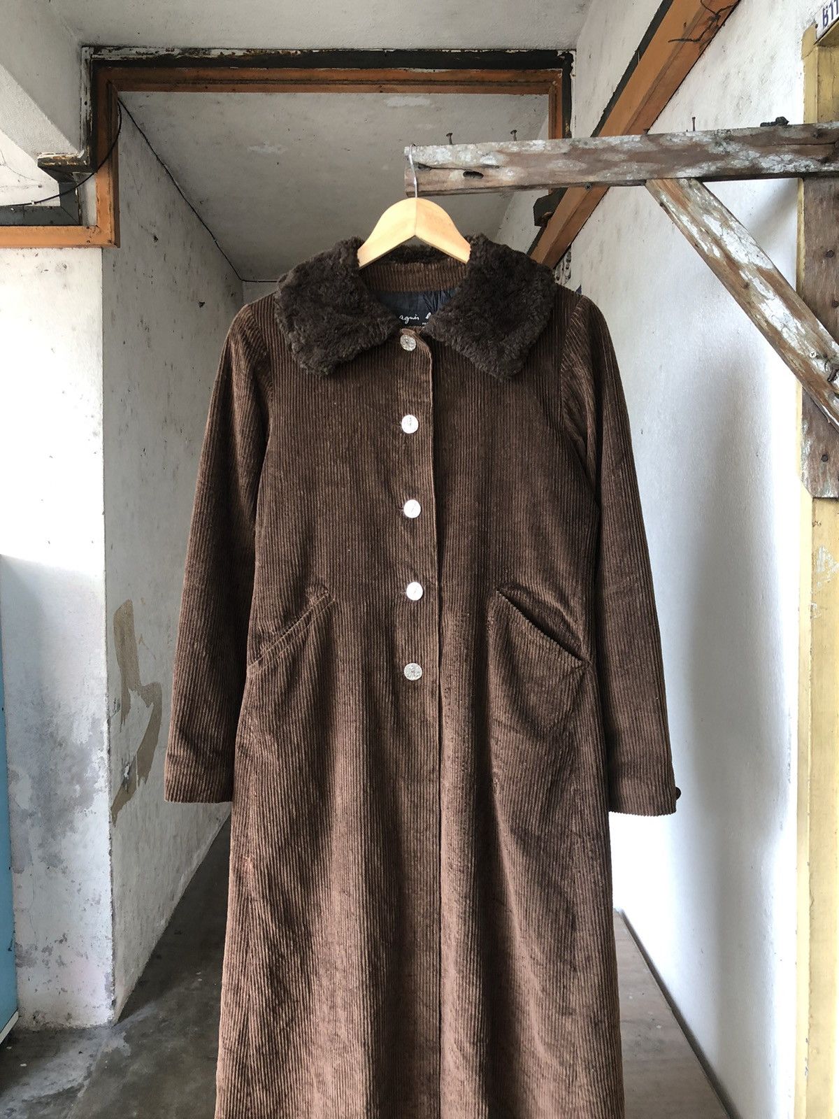 Vintage 90s Agnes B Corduroy Long Coat