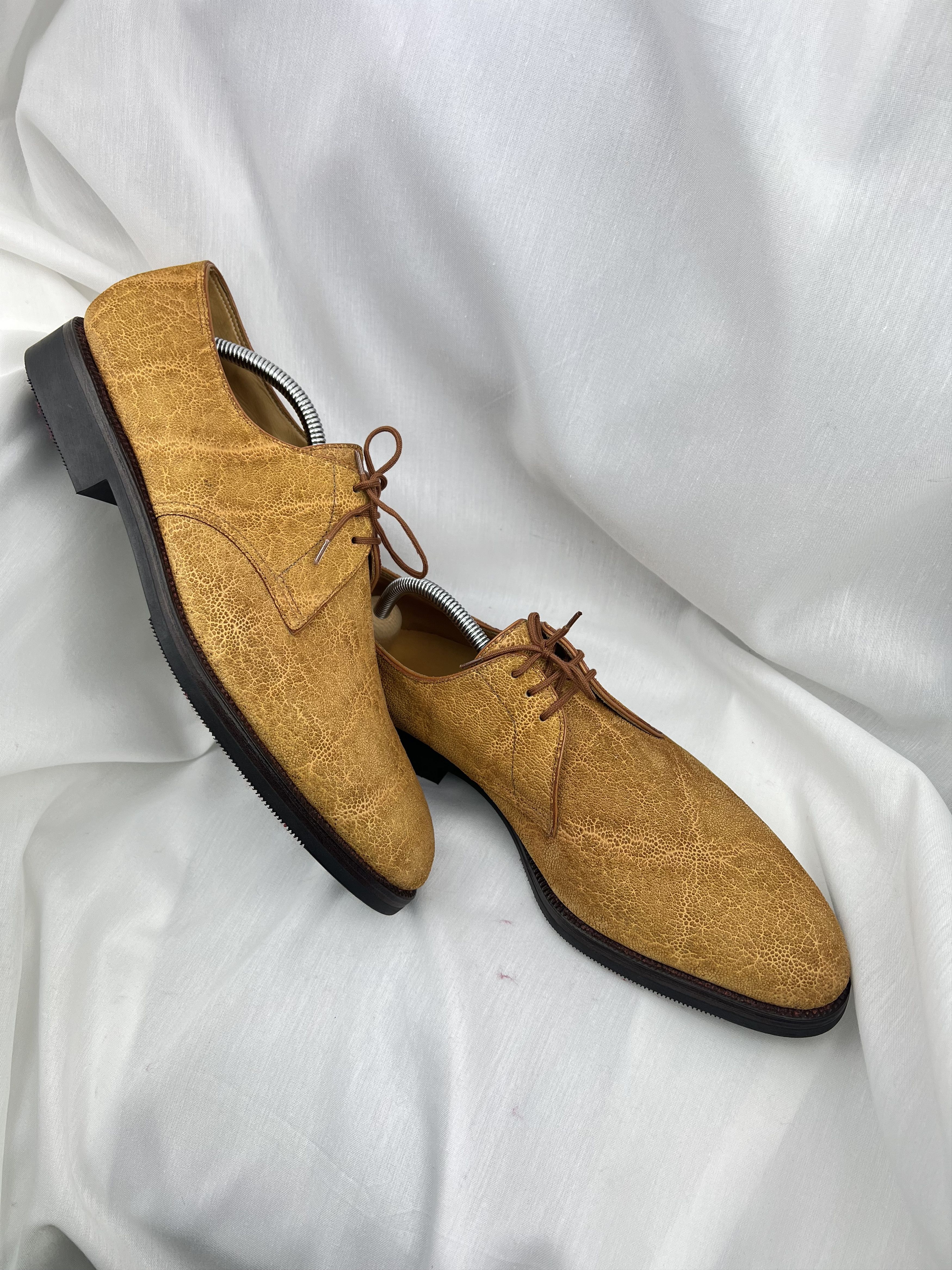 John Lobb Amazing Textured Exotic Leather Derby Dress Shoes Size US 12 / EU 45 - 3 Thumbnail