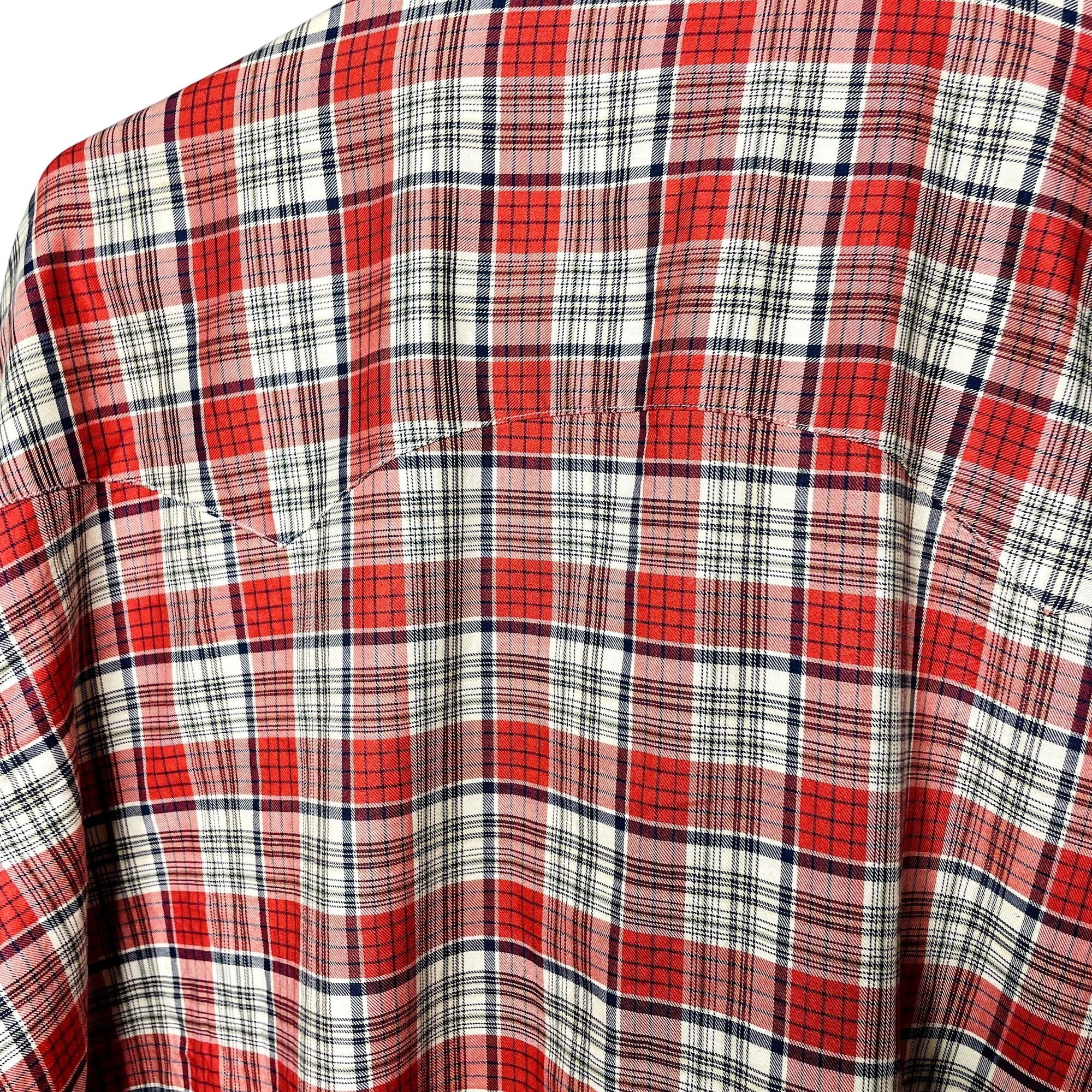 Other Mens Western Pearl Snap Shirt Button Down Plaid Red Blue Top Size US XXL / EU 58 / 5 - 7 Thumbnail
