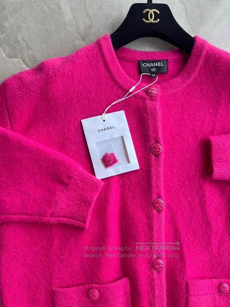 Chanel Chanel 22b Dragon Fruit Cashmere Knitted Cardigan coat Size XS / US 0-2 / IT 36-38 - 2 Thumbnail