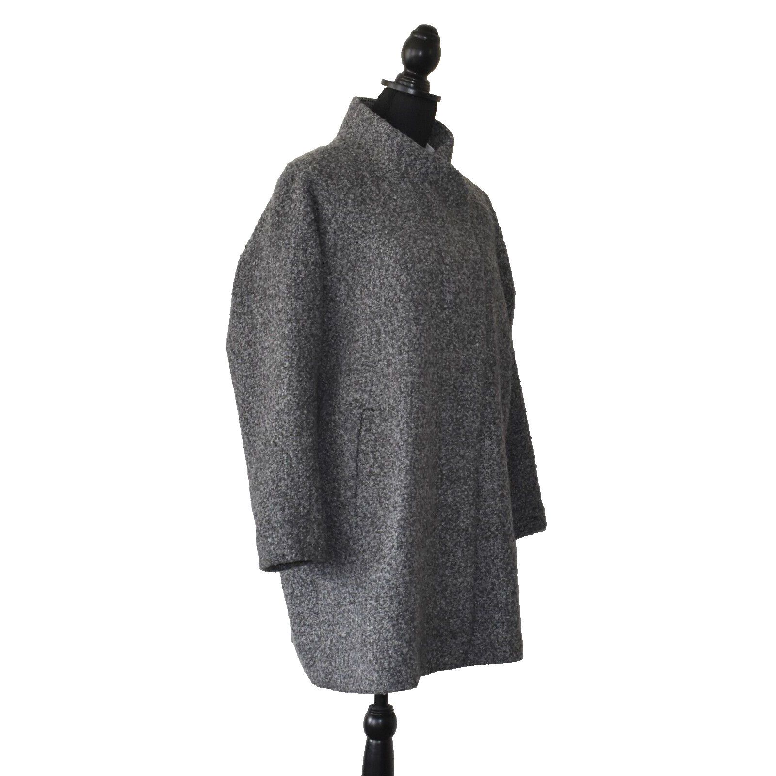 Marine Layer MARINE LAYER Grey Boucle Textured Stephanie Cocoon Coat Sz L Size L / US 10 / IT 46 - 3 Thumbnail