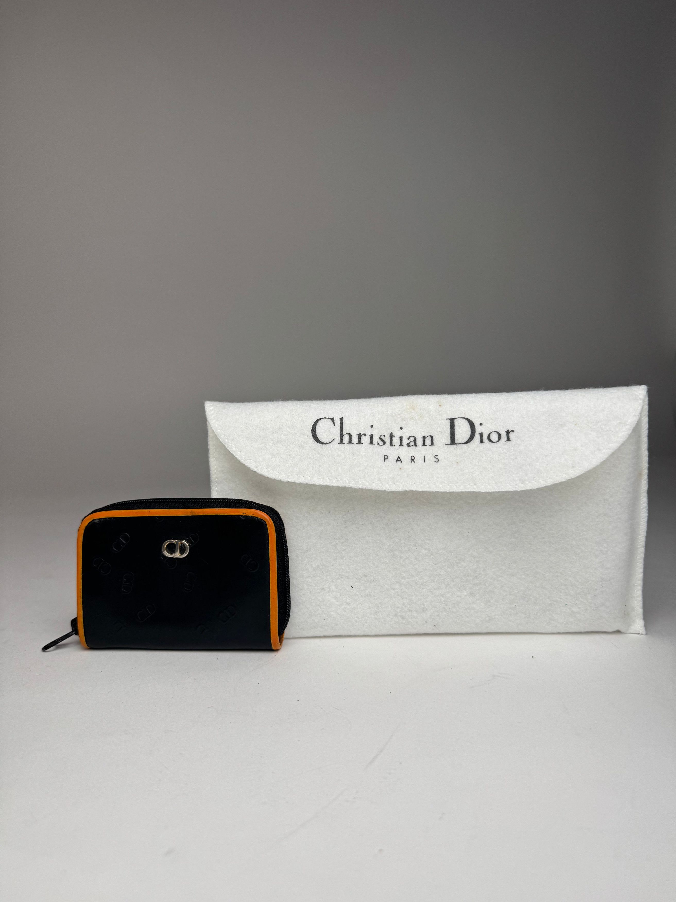 Dior Vintage Leather Card Holder Purse Black Brown Size ONE SIZE - 1 Thumbnail