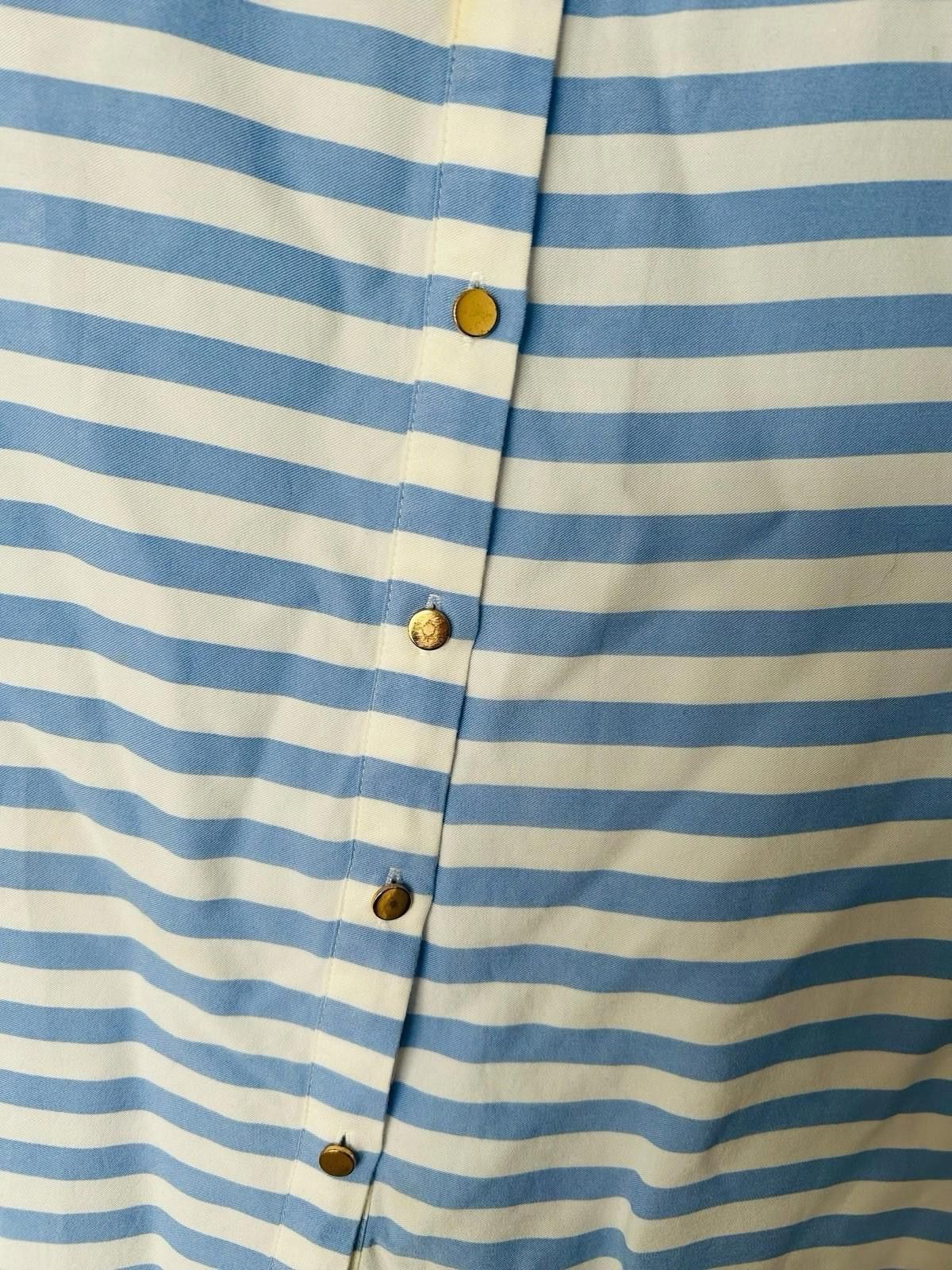 Designer FOREVER NEW Casual Shirt Top Striped Short Sleeve - Sz 10 Size XS / US 0-2 / IT 36-38 - 6 Thumbnail