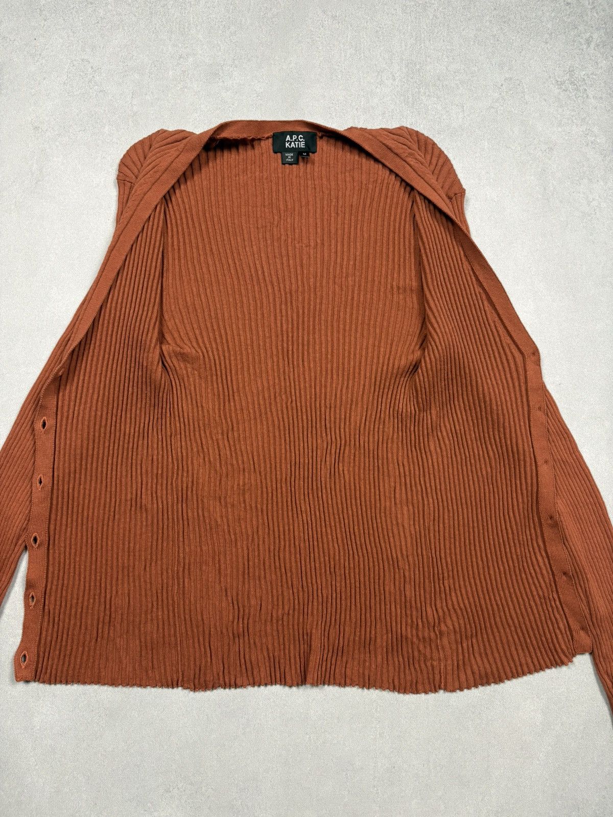 A.P.C. A.P.C. Katie Ribbed Cardigan Rust Made In Italy Size M Rare Size M / US 6-8 / IT 42-44 - 8 Thumbnail