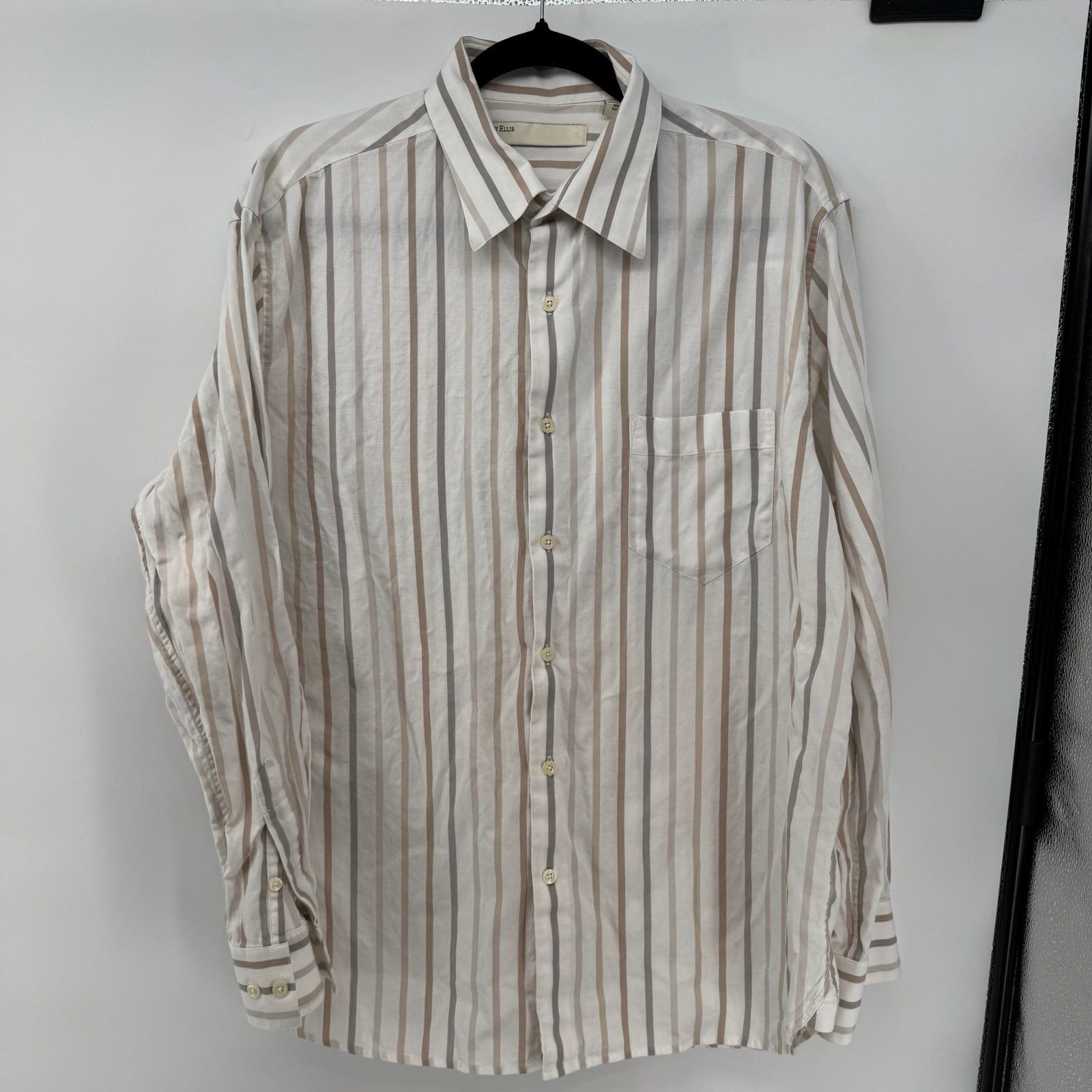 Perry Ellis Perry Ellis Dress Striped Shirt Large Size US L / EU 52-54 / 3 - 1 Thumbnail