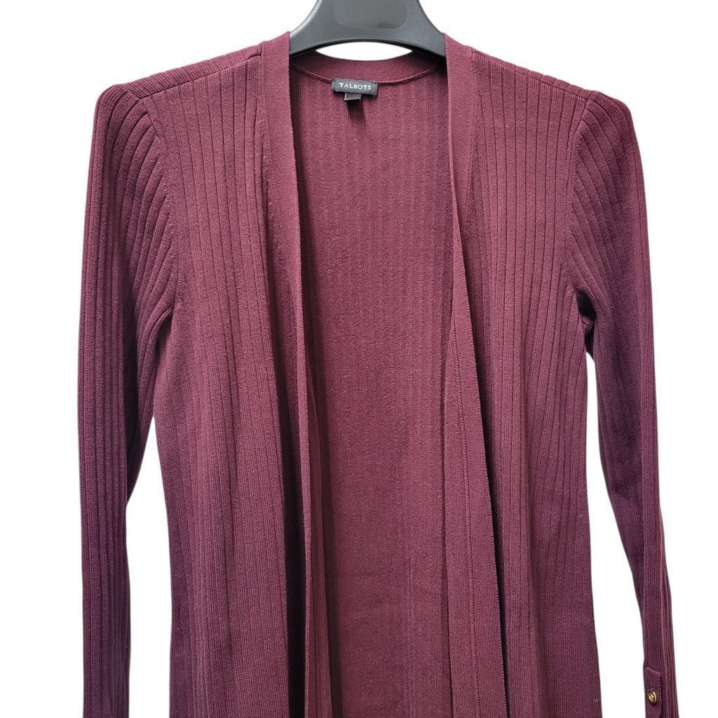 Talbots Talbots Long Line Open Front Ribbed Long-Sleeves XS Women Size XS / US 0-2 / IT 36-38 - 7 Thumbnail