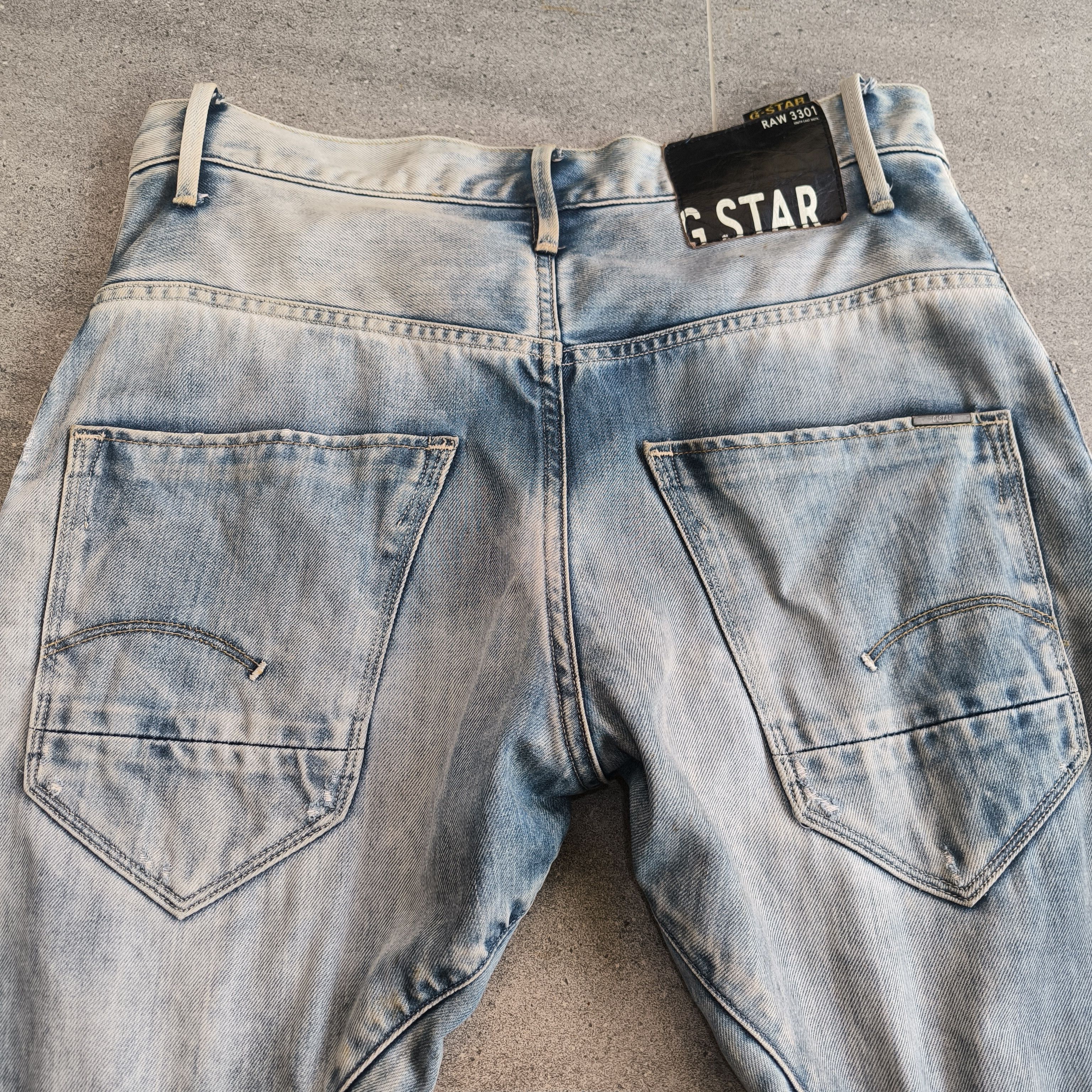 G-Star G-Star Raw 3301 Arc 3D Loose Fit Washed Denim Jeans Size US 32 / EU 48 - 12 Thumbnail