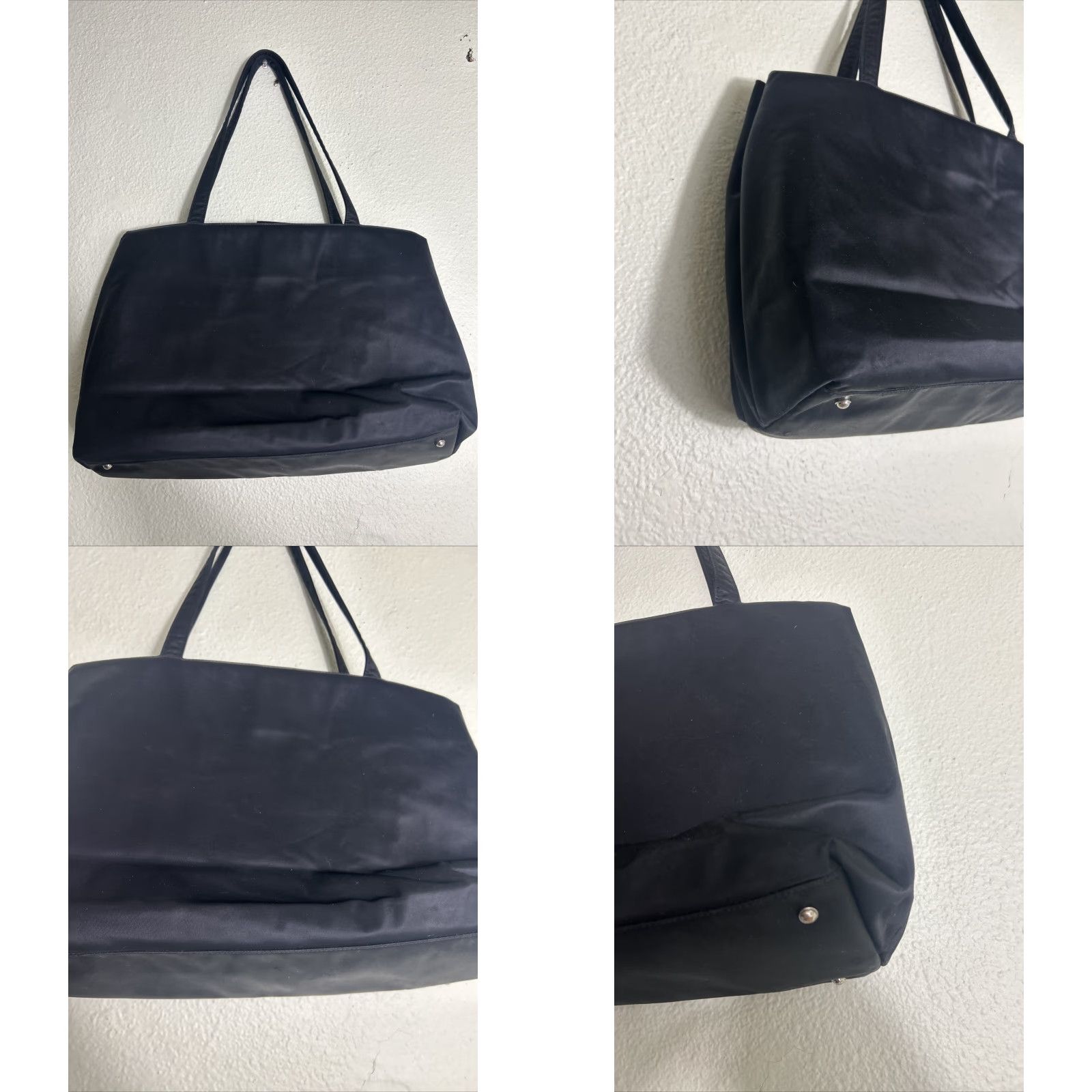 VINTAGE Kate Spade Black Tote Bag Double Handles Polyester 15x10.5x5.5 Womens Tote Bag