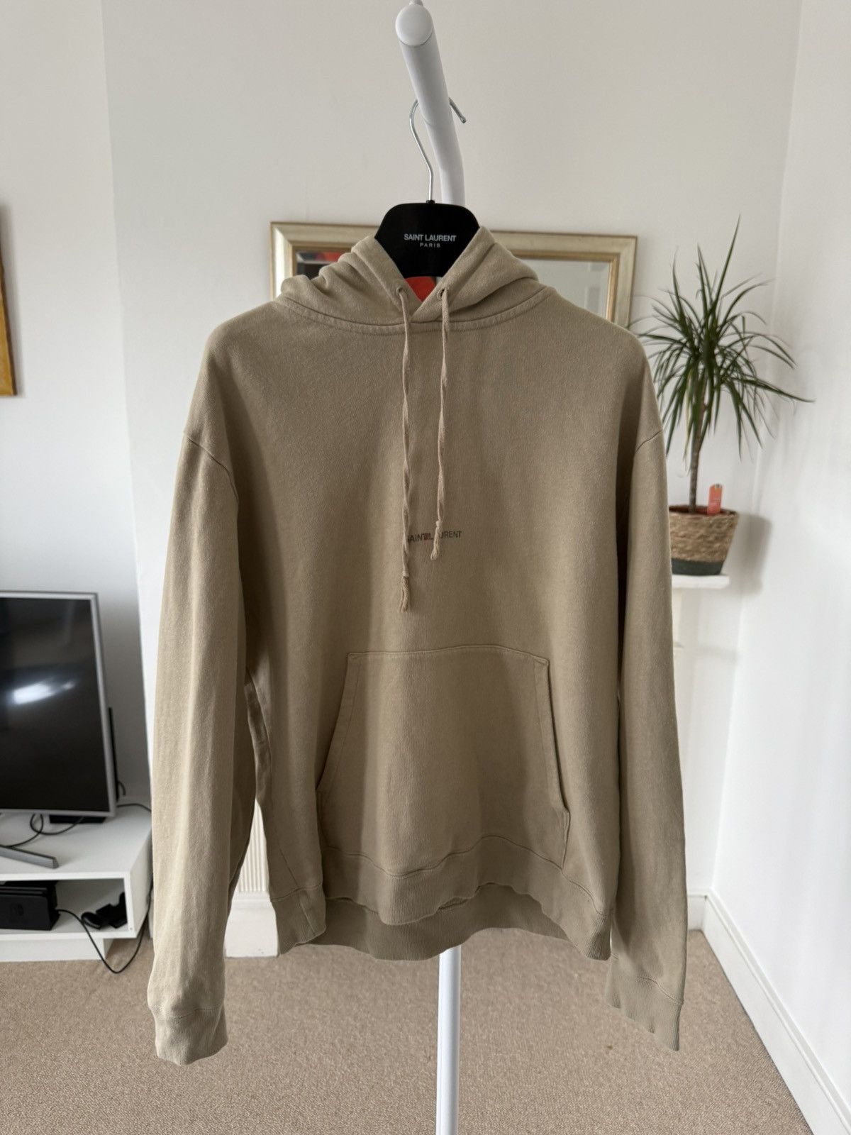 Saint Laurent Rive Gauche Hoodie Beige