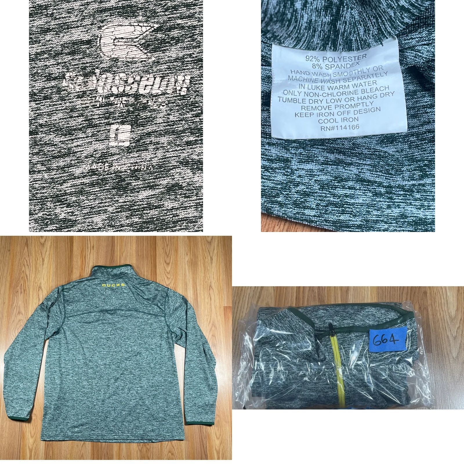 Vintage Colosseum Oregon Duck Pullover Sweater Mens Large L Gray 1/4 Zip Poly-Spandex Size US L / EU 52-54 / 3 - 8 Thumbnail