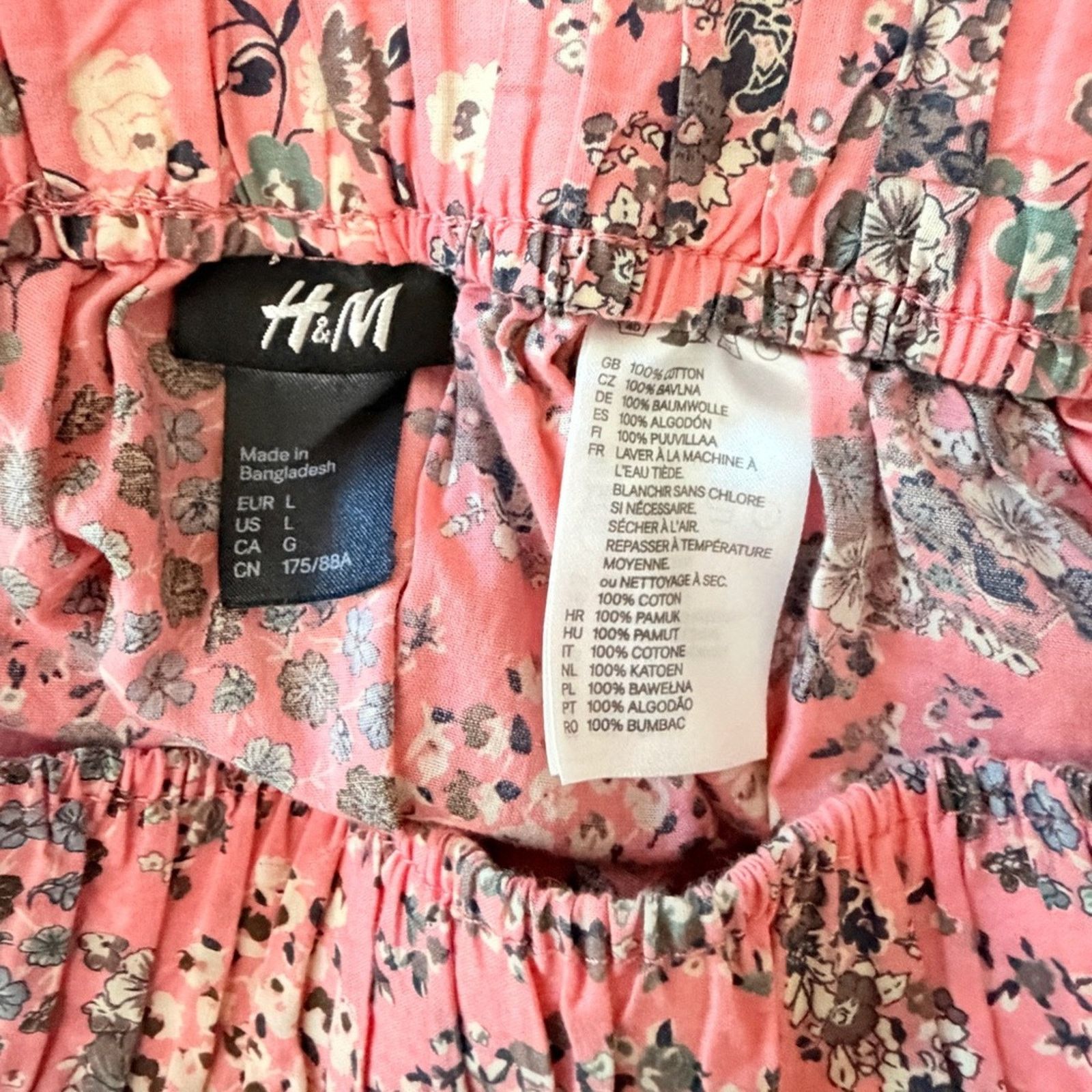 H&M H&M Pink Floral A-Line pleated Skirt Size 29" - 4 Thumbnail