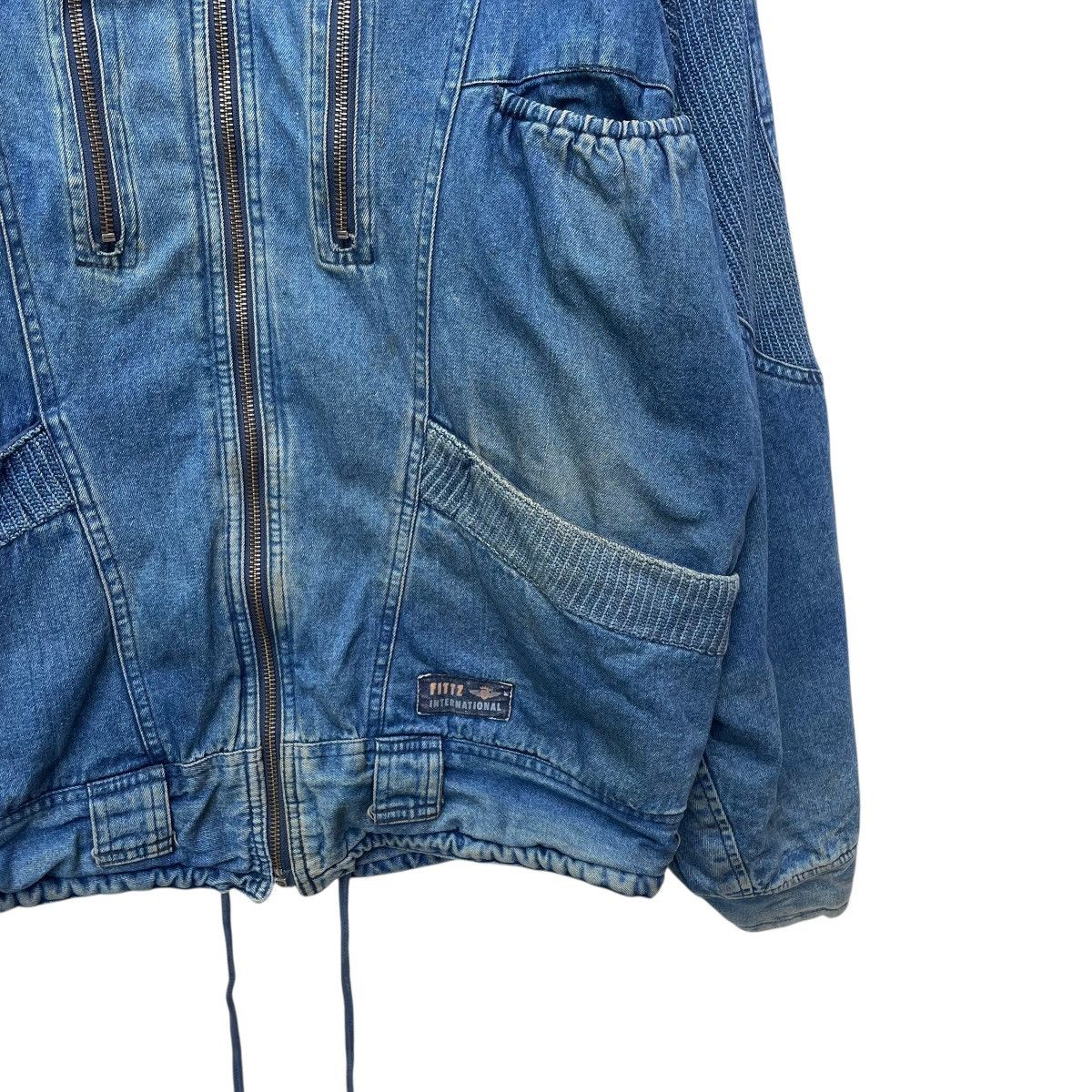 Indigo × J.FitzPatrick × Japanese Brand 💥Vintage Fittz Indigo Denim Bomber Jacket Size US M / EU 48-50 / 2 - 5 Thumbnail