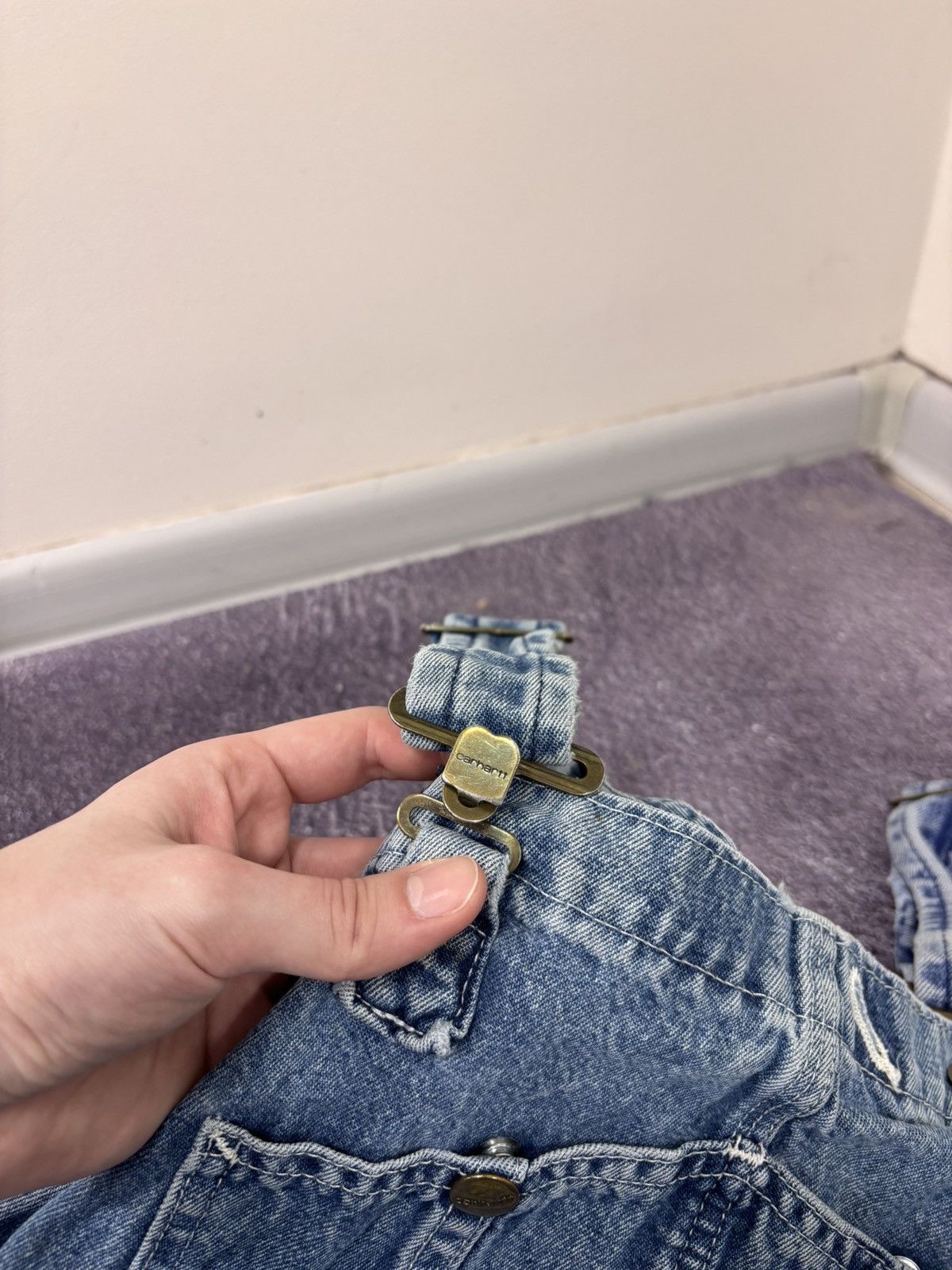 Carhartt Vintage Carhartt Blue Denim Bib Overalls R08 DNM Carpenter Size US 38 / EU 54 - 11 Thumbnail