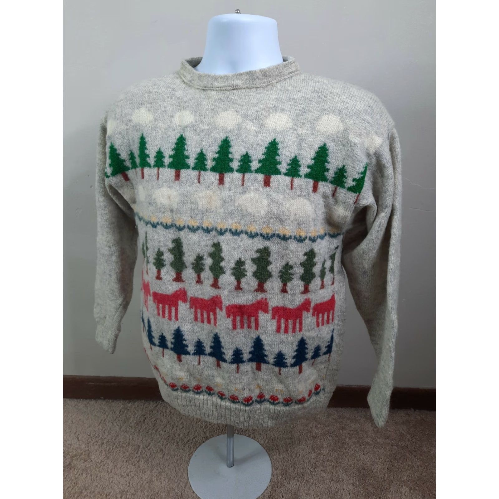 Vintage VINTAGE The Irish Scene Sweater Mens Small Pullover Wool Gray Crewneck S7M Size US S / EU 44-46 / 1 - 4 Thumbnail
