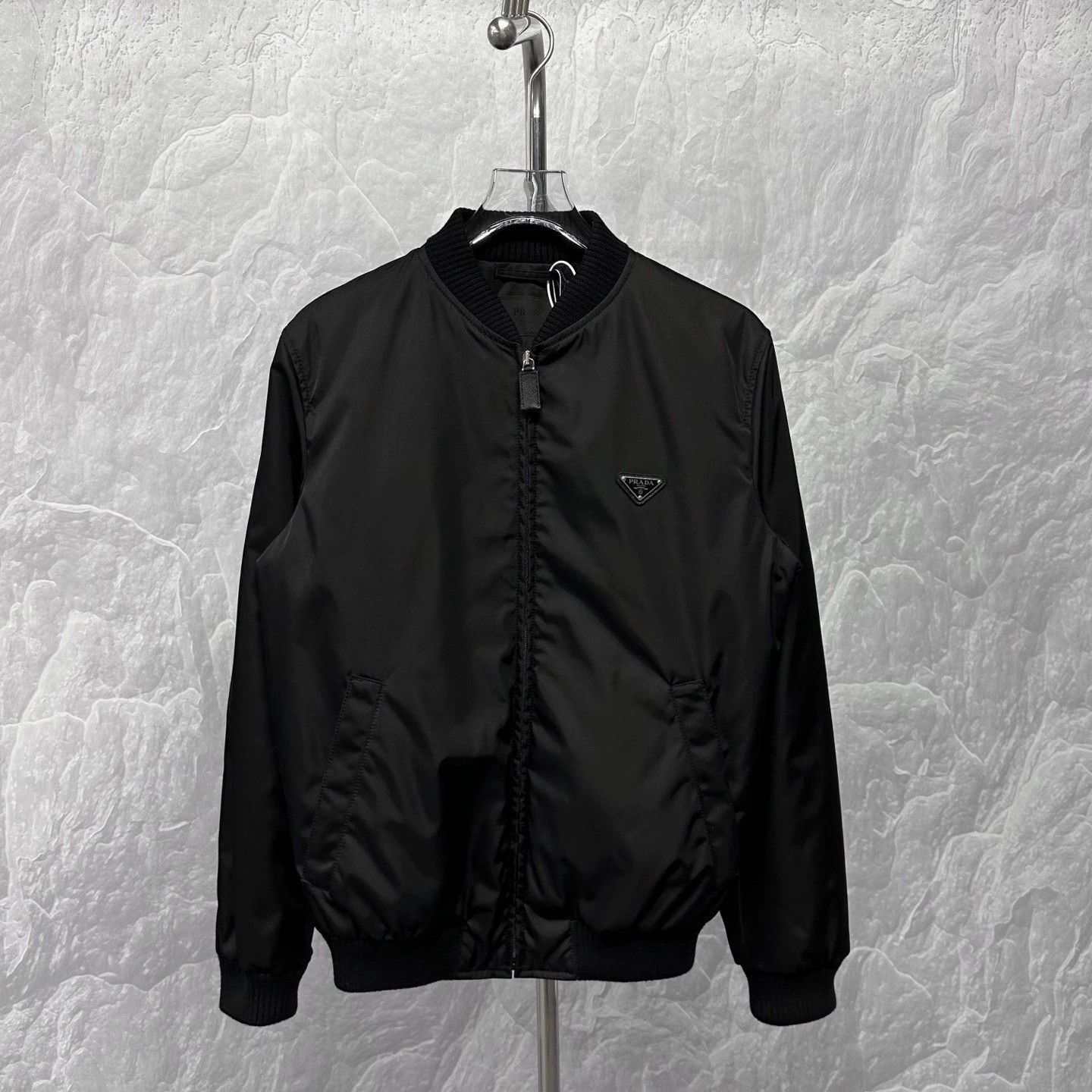 Prada prada black zip-up jacket with triangle logo Size US L / EU 52-54 / 3 - 1 Thumbnail