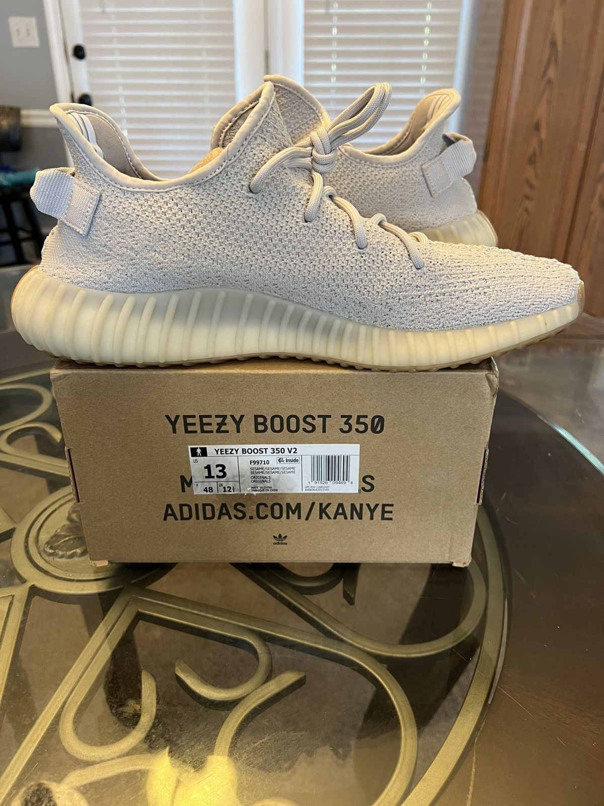 Adidas × Kanye West Adidas Yeezy Boost 350 V2 “Sesame” 2018 Size US 13 / EU 46 - 9 Thumbnail