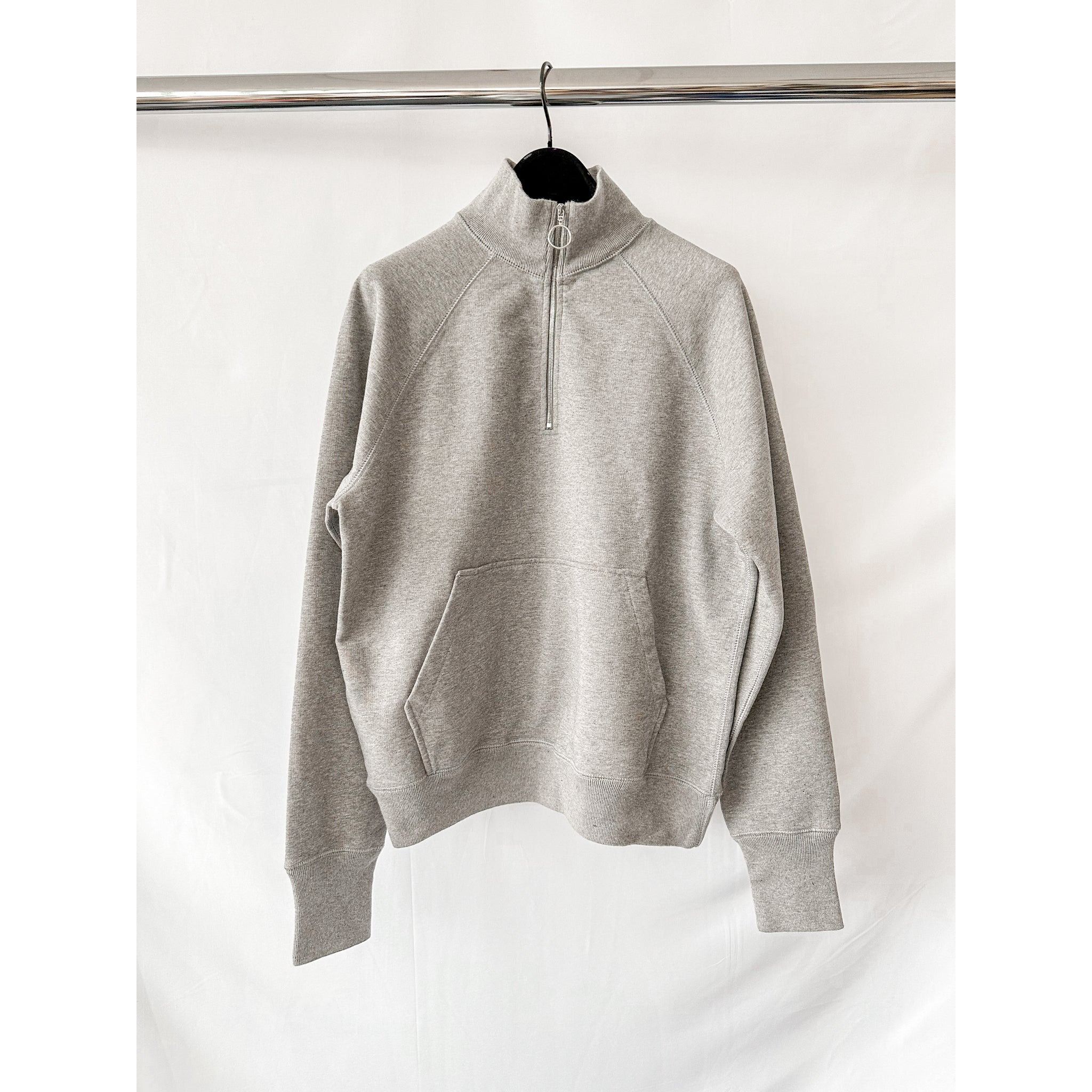 Drake's Drake's Grey Quarter Zip Neck Cotton D Logo Detail Sweatshir Size US XXS / EU 40 - 1 Thumbnail