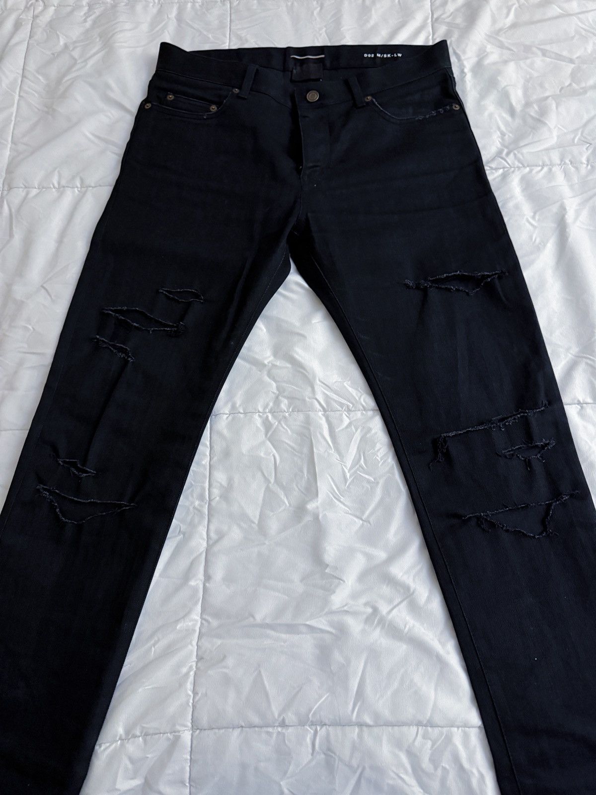 Saint Laurent Paris Saint Laurent Paris Jeans 32 Skinny Black Distressed Ripped Size US 32 / EU 48 - 8 Thumbnail