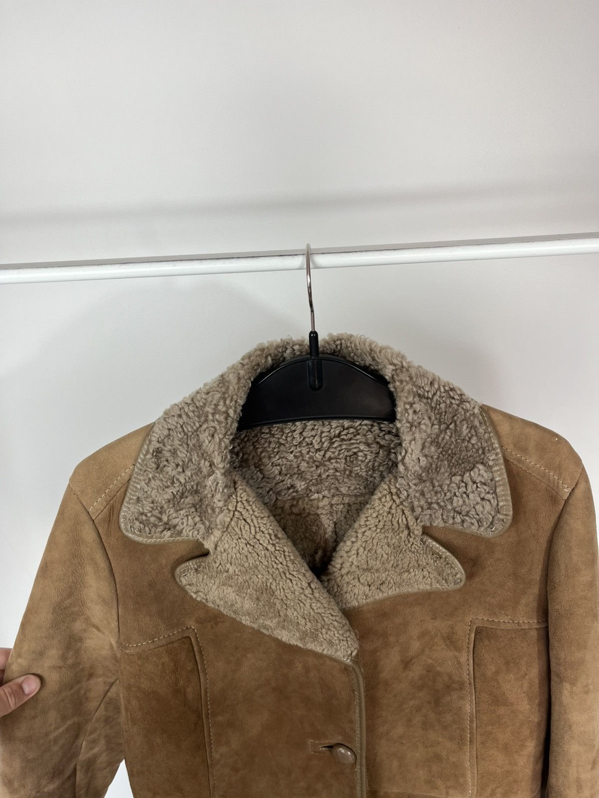 Other Vintage Shearling Sheepskin Coat Brown Real Fur Jacket UK Size M / US 6-8 / IT 42-44 - 13 Thumbnail