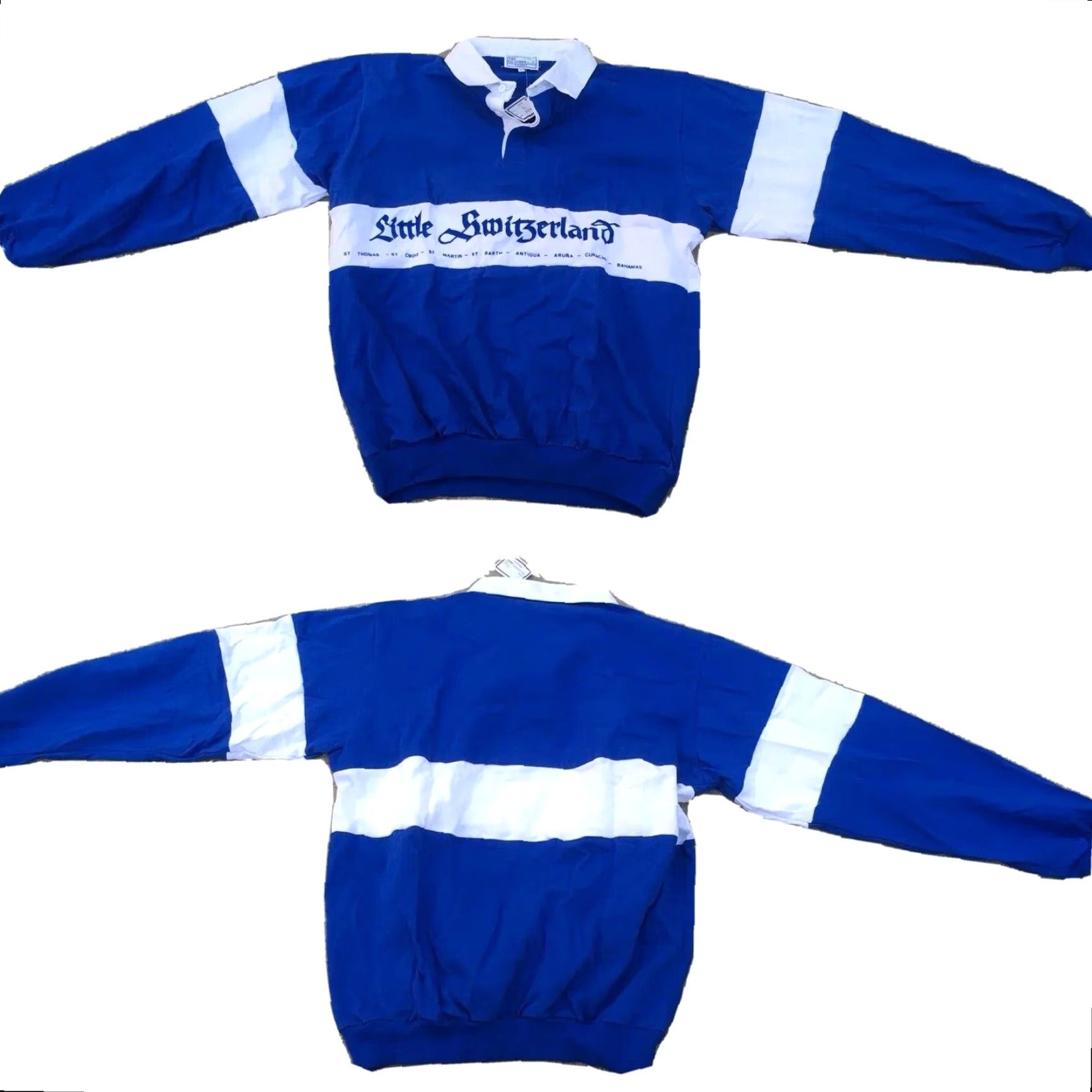 Vintage VINTAGE The Islander Bahamas Shirt XL Blue & White Polo Rugby Mens Size US XL / EU 56 / 4 - 2 Thumbnail