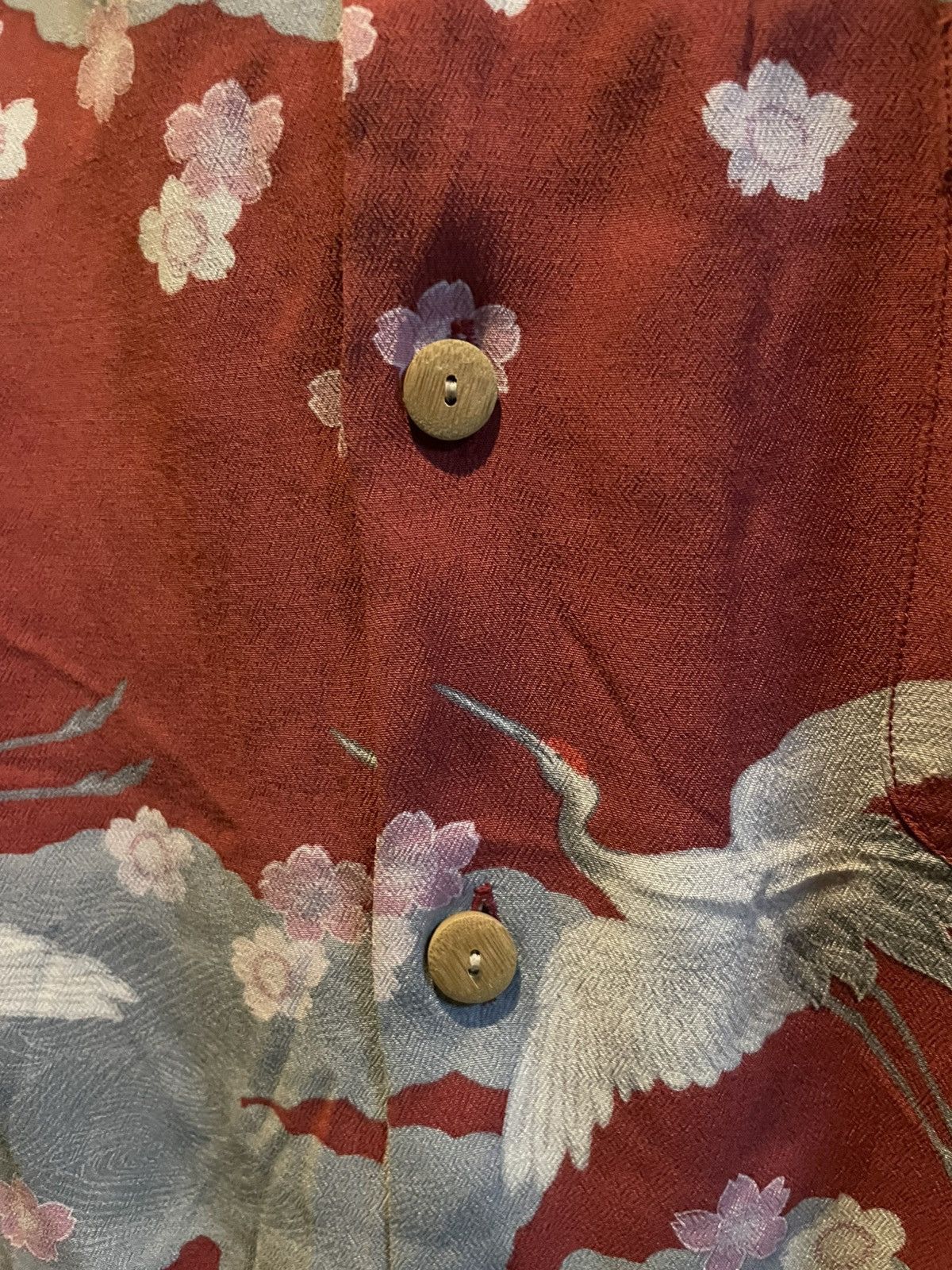 70s Rare Vintage Sukajan Bird 100% Rayon Button Shirt