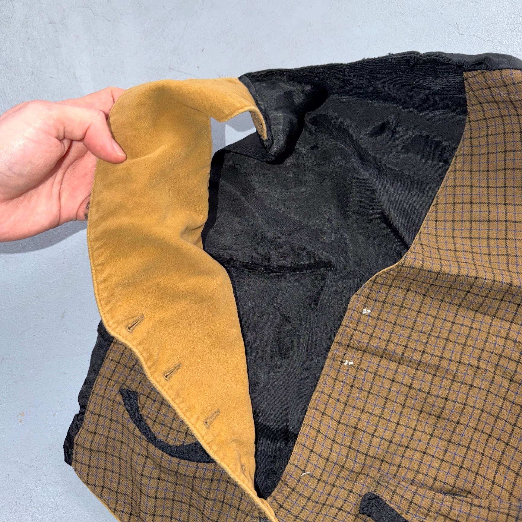 Vintage VTG Vest Mens Black Waistcoat S Wool Double Sided Plaid Buckle Back City Retro 1940s 1950s Vintage Mens Clothing Size US S / EU 44-46 / 1 - 5 Thumbnail