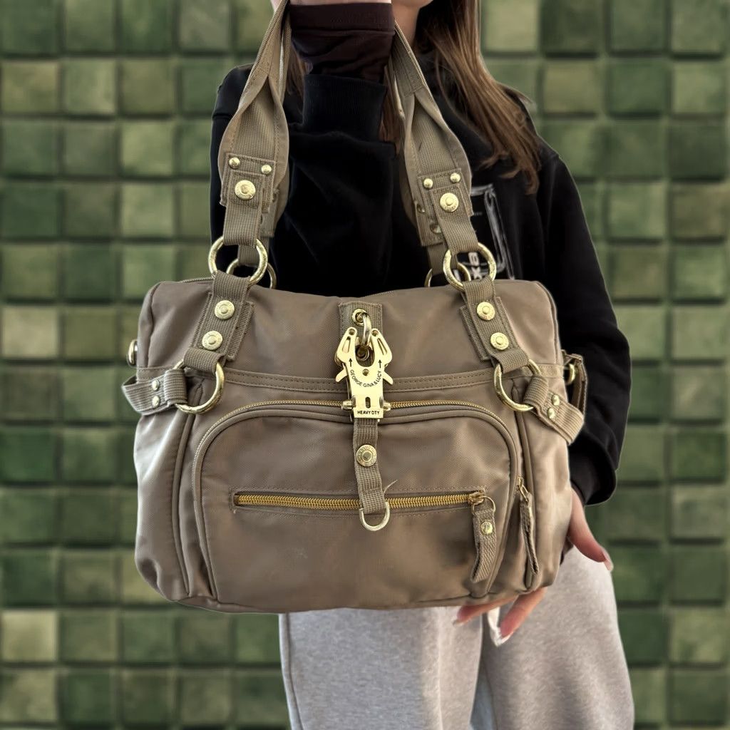 George Gina & Lucy George Gina & Lucy Cheekicheeks Golden Nylon Shoulder Bag Y2K GGL Archive Women Size ONE SIZE - 1 Thumbnail